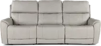 Damon Capriccio Dove Power Reclining Sofa with Power Lumbar and Headrest