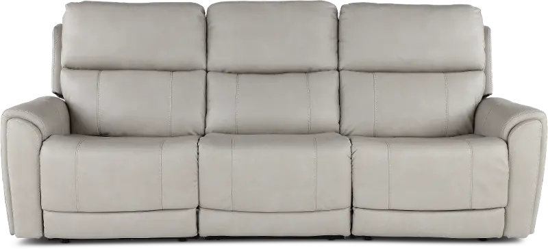 Damon Capriccio Dove Power Reclining Sofa with Power Lumbar and Headrest