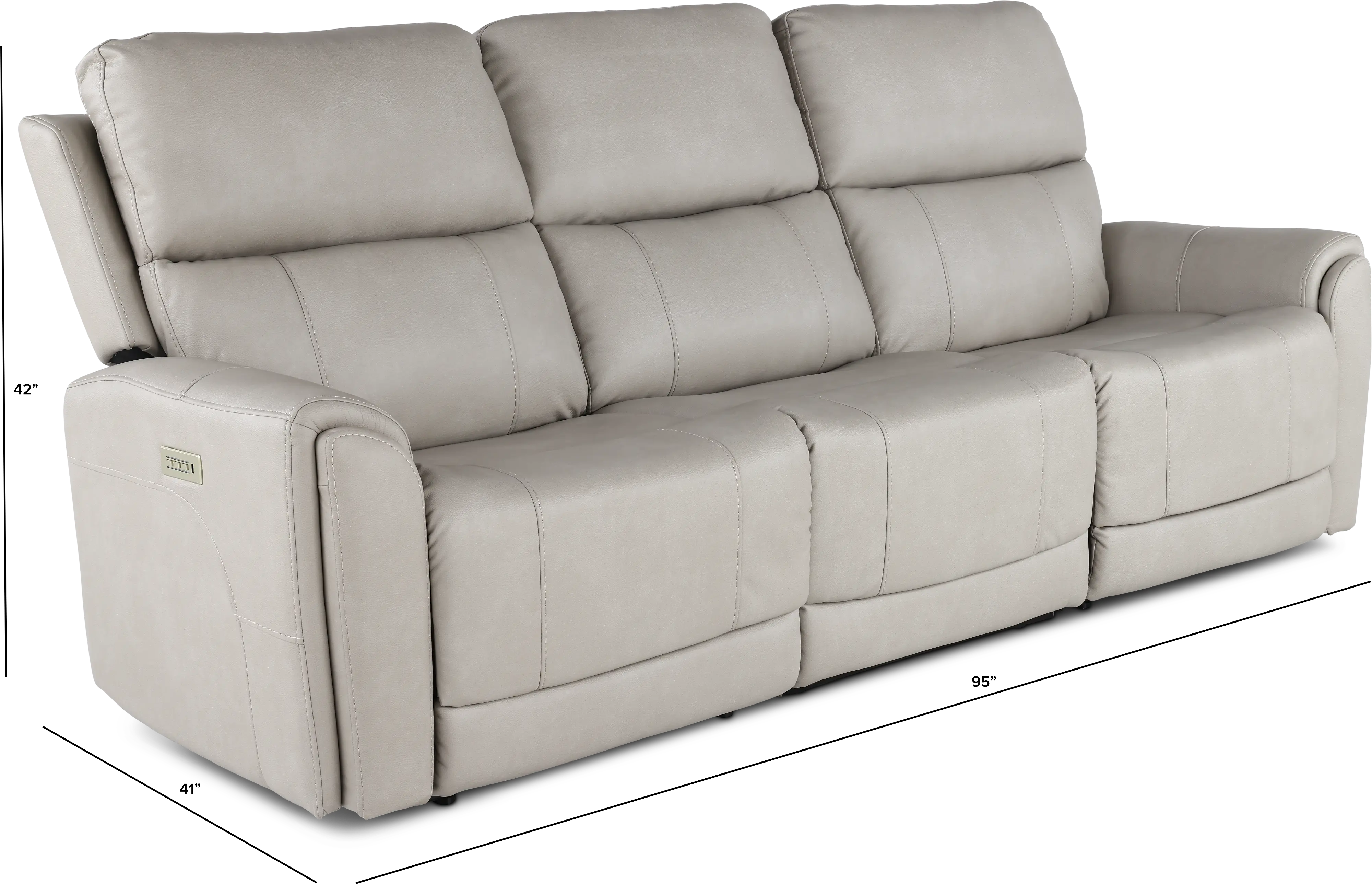 Damon Capriccio Dove Power Reclining Sofa with Power Lumbar and Headrest-3