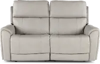 Damon Capriccio Dove Power Reclining Loveseat with Power Lumbar and Headrests