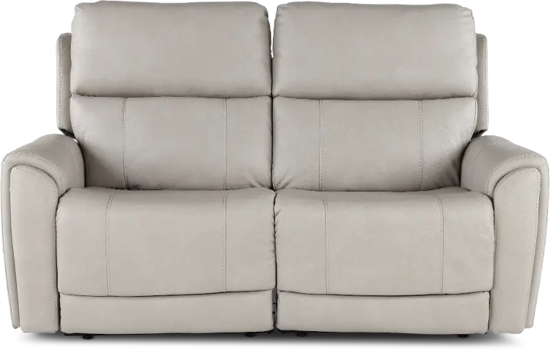 Damon Capriccio Dove Power Reclining Loveseat with Power Lumbar and Headrests