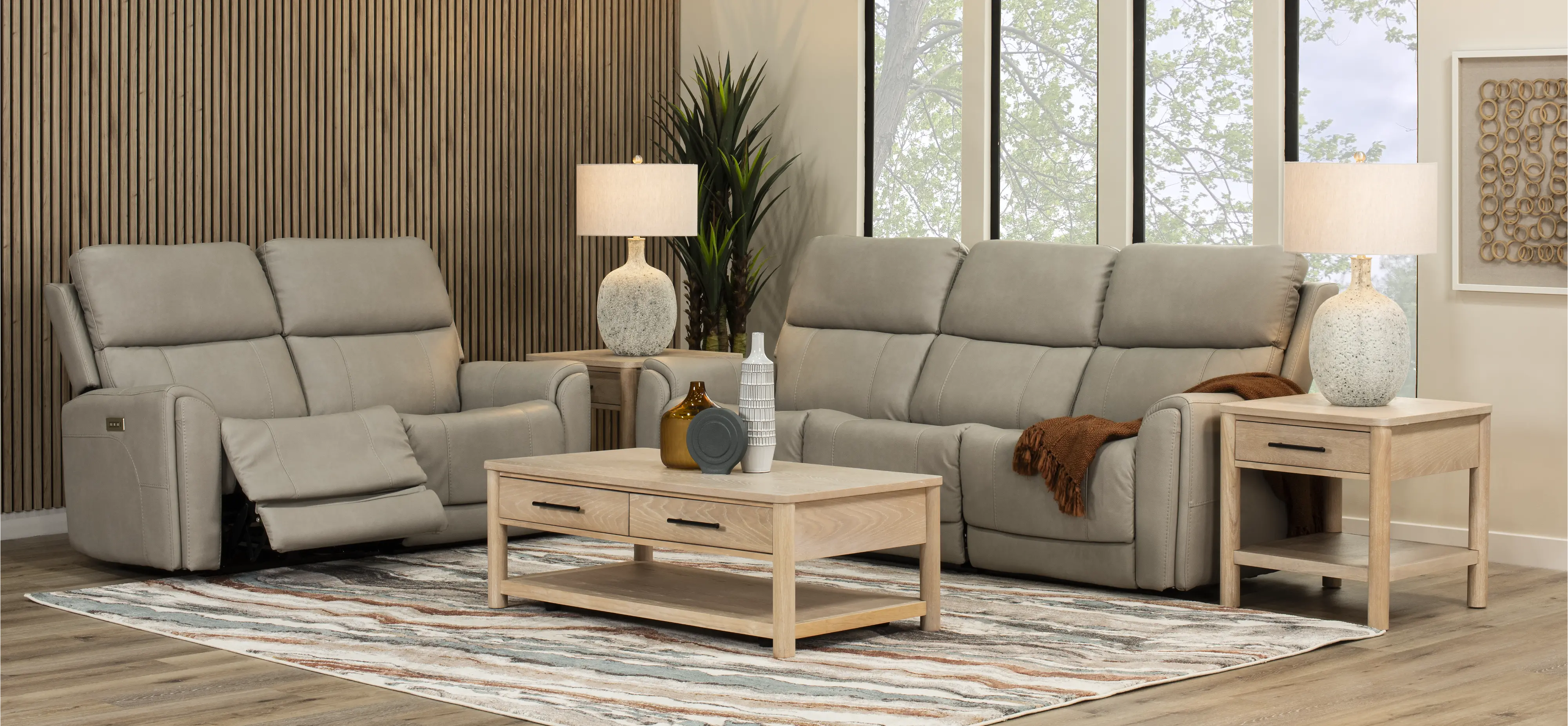 Damon Capriccio Dove Power Reclining Loveseat with Power Lumbar and Headrests-2