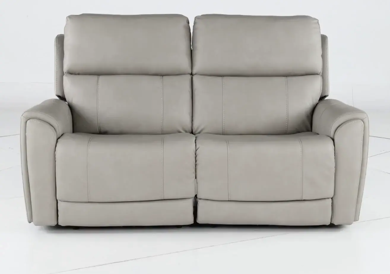 Damon Capriccio Dove Power Reclining Loveseat with Power Lumbar and Headrests-5