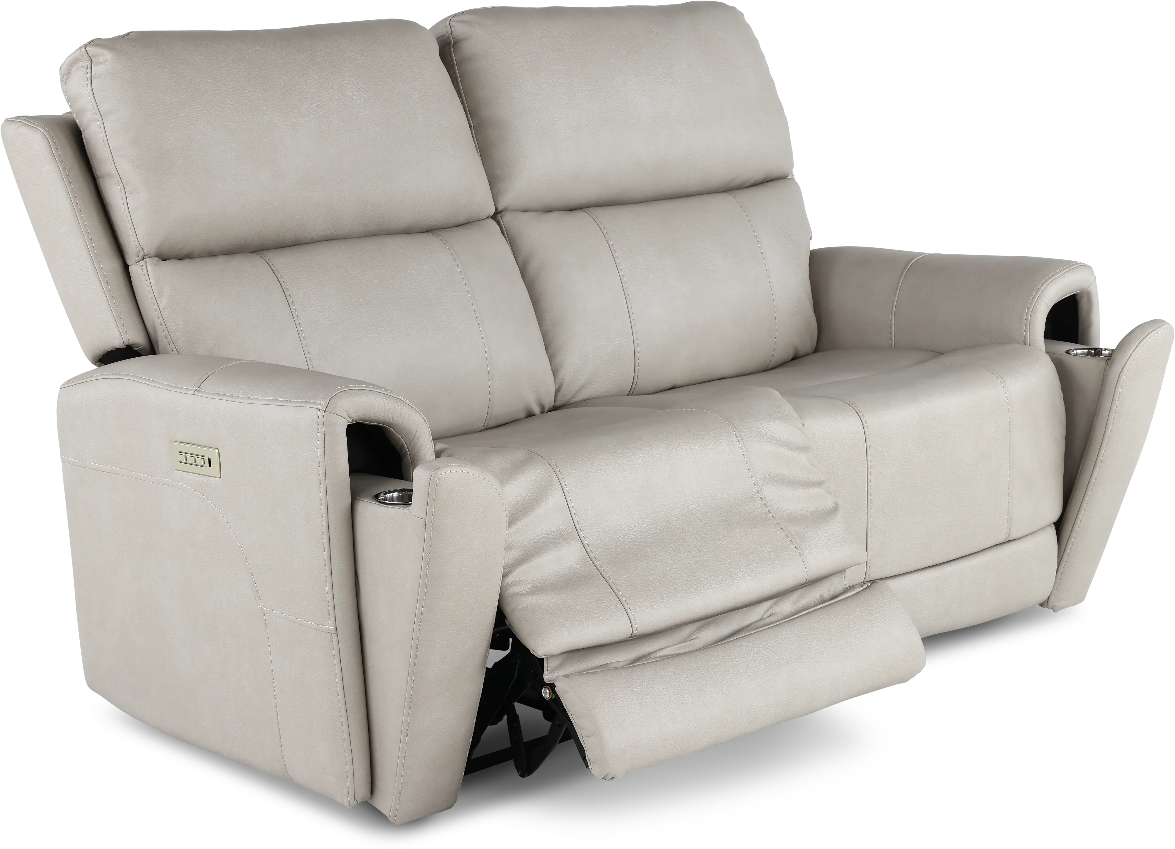 Damon Capriccio Dove Power Reclining Loveseat with Power Lumbar and Headrests-6