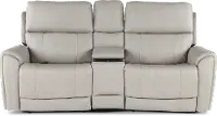 Damon Capriccio Dove Power Reclining Loveseat with Console