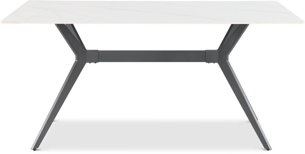 Brixley White Stone and Black Dining Table