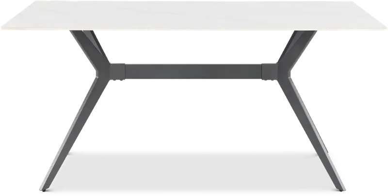Brixley White Stone and Black Dining Table