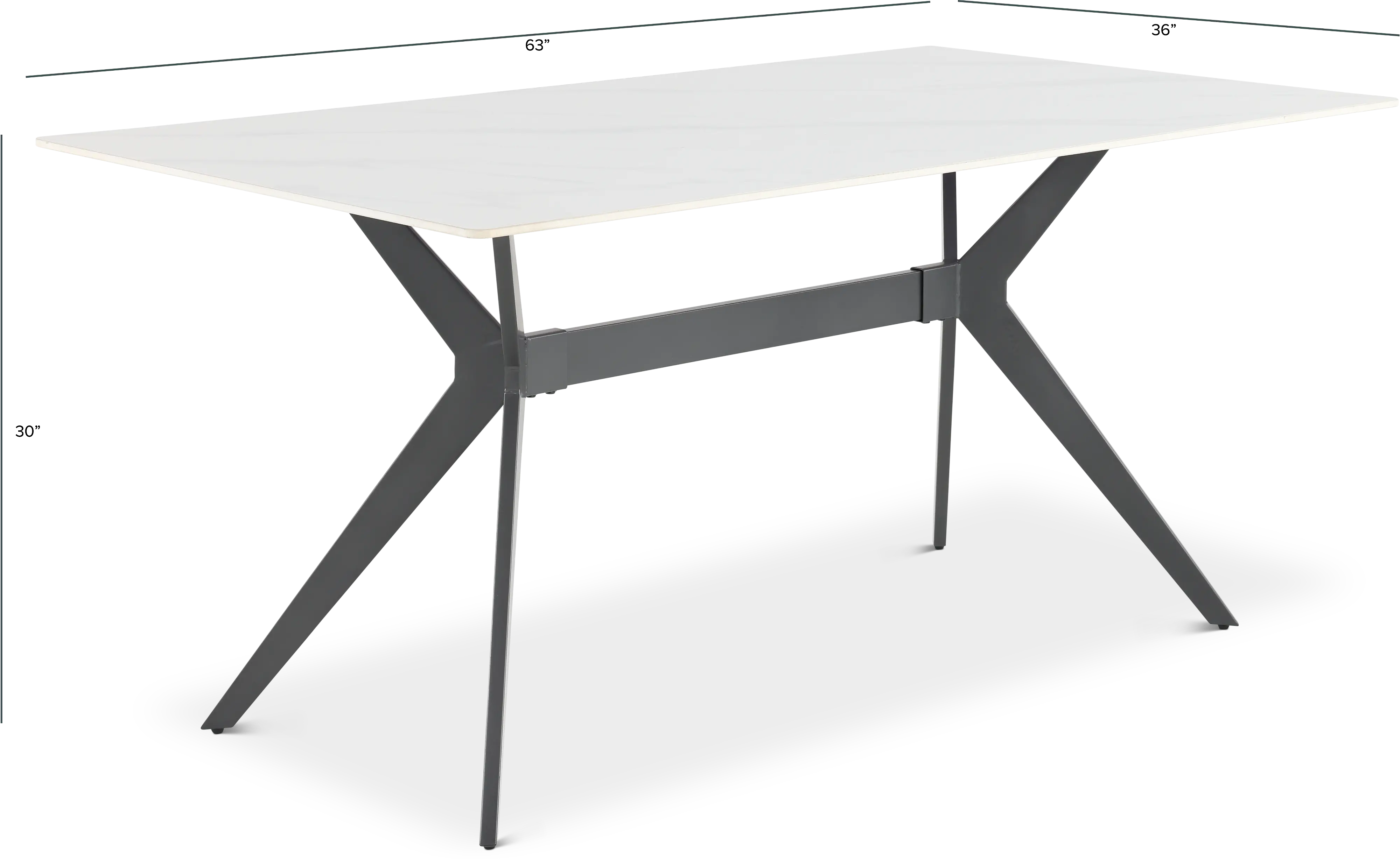 Brixley White Stone and Black Dining Table-3