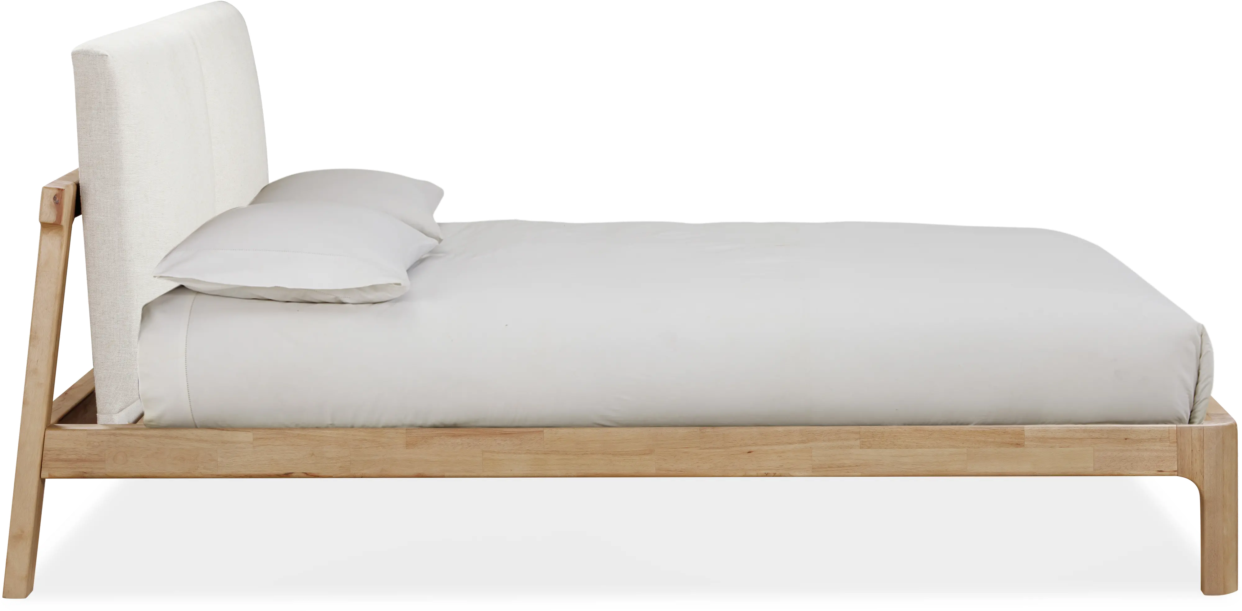 Furano Linen White and Natural Full Platform Bed-5