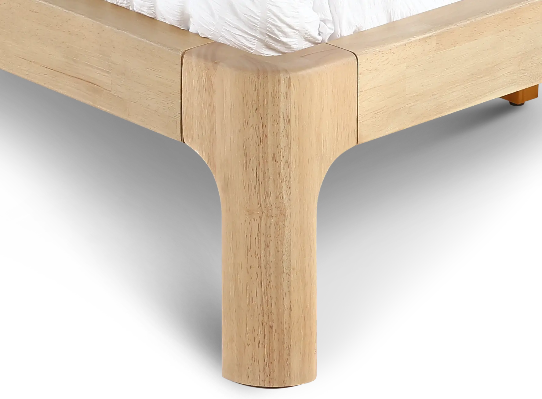 Furano Linen White and Natural Full Platform Bed-9