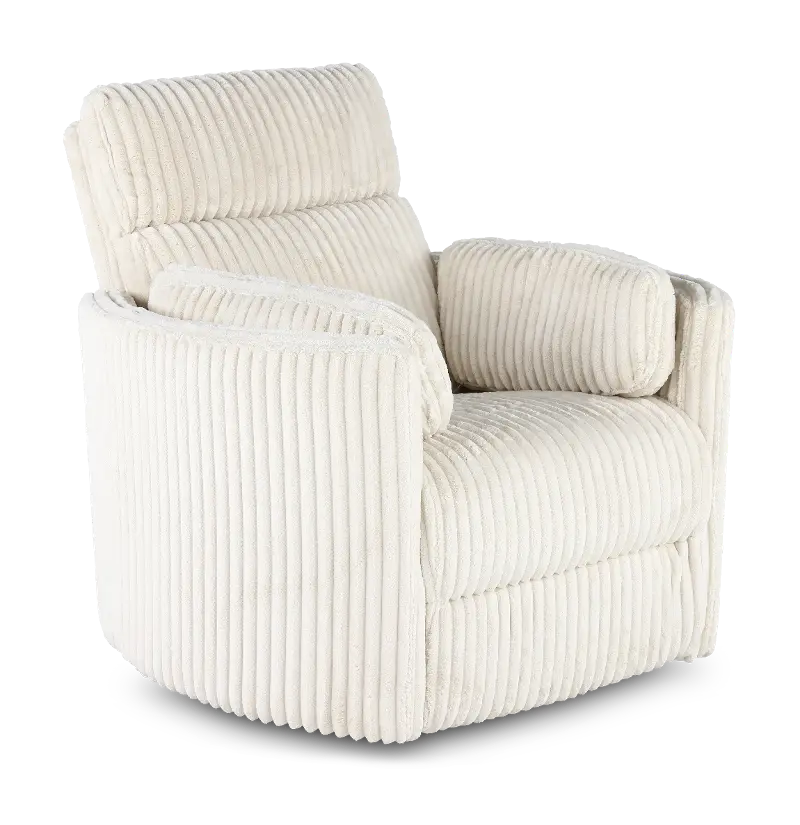 McCartney Ivory Swivel Glider Power Recliner