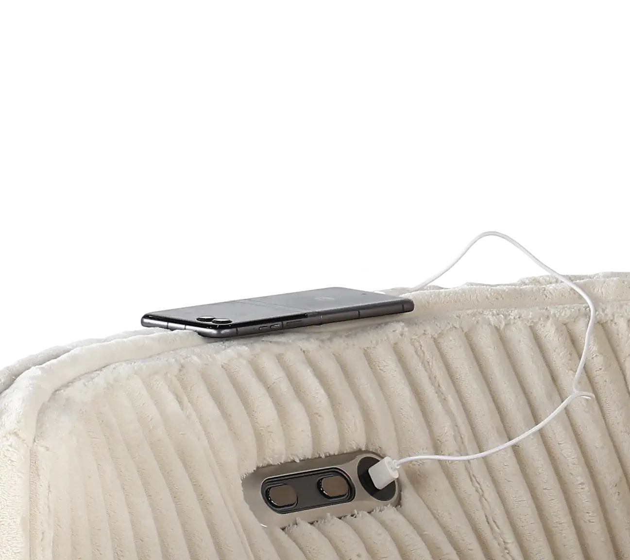 McCartney Ivory Swivel Glider Power Recliner-8