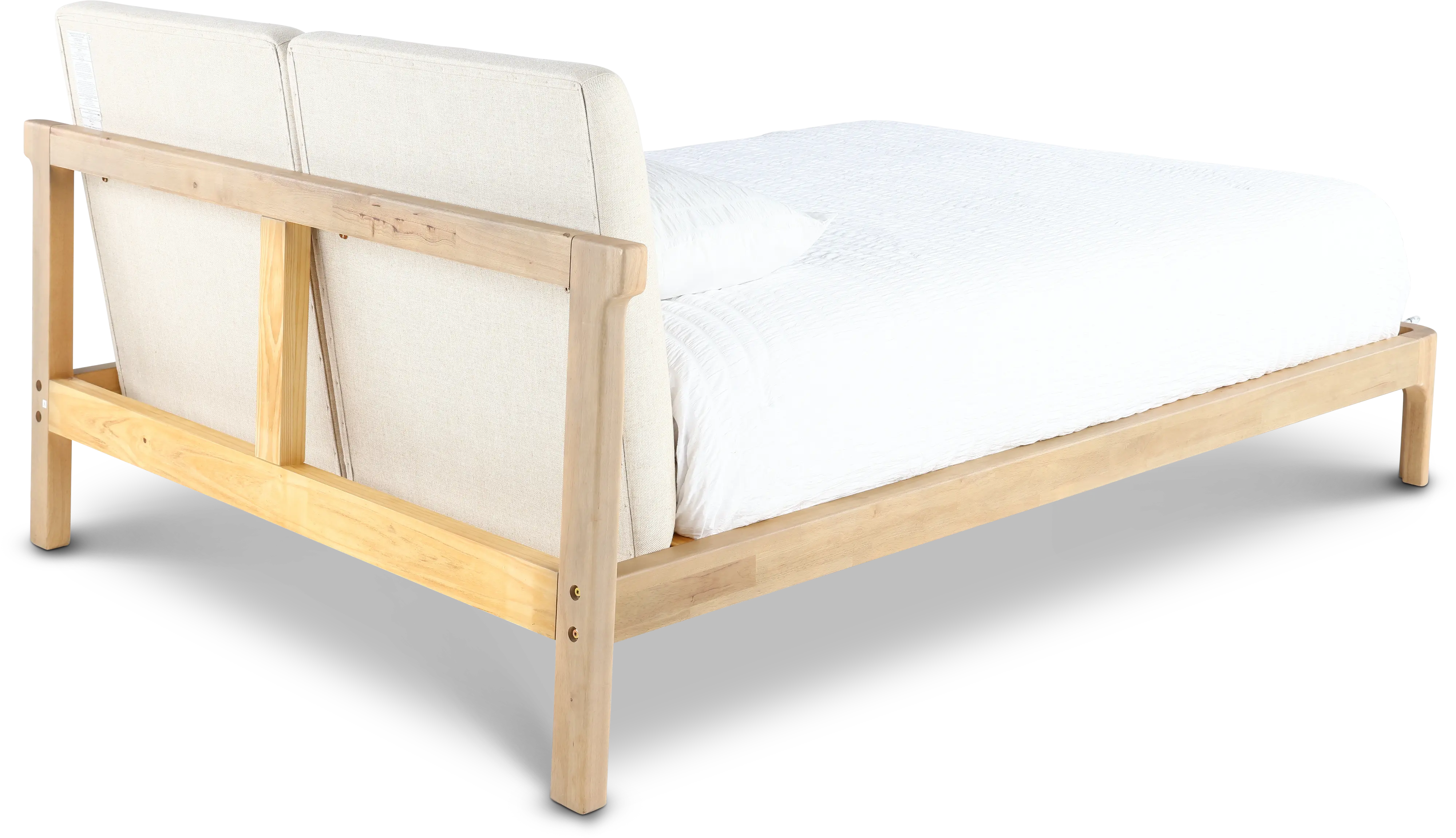 Furano Linen White and Natural King Platform Bed-7