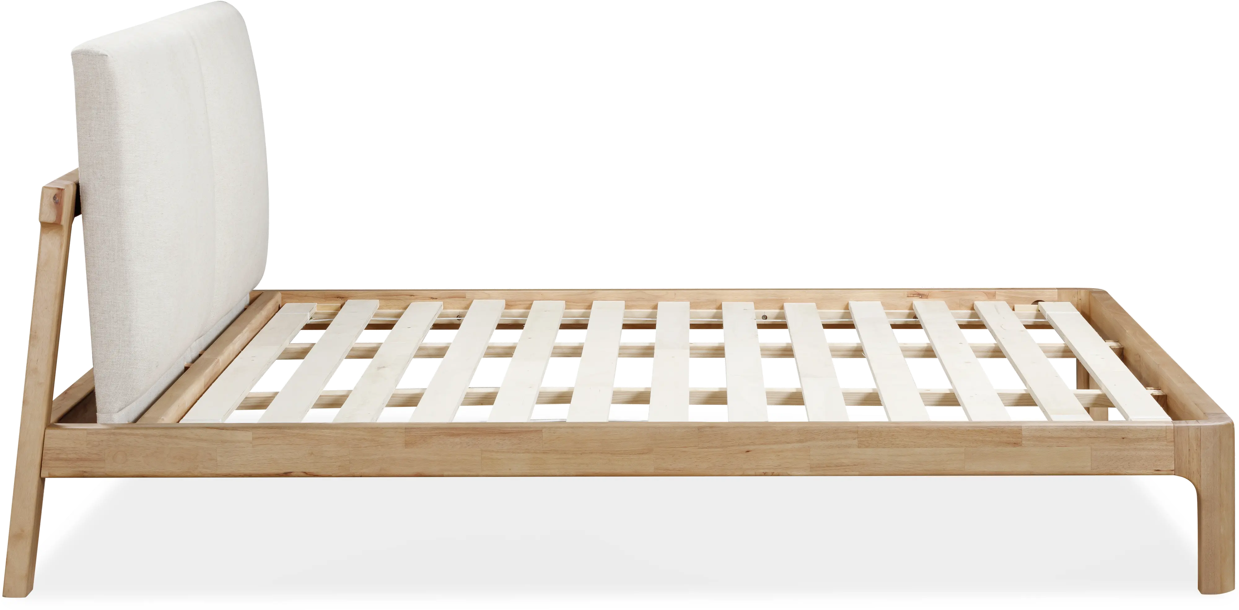 Furano Linen White and Natural King Platform Bed-8