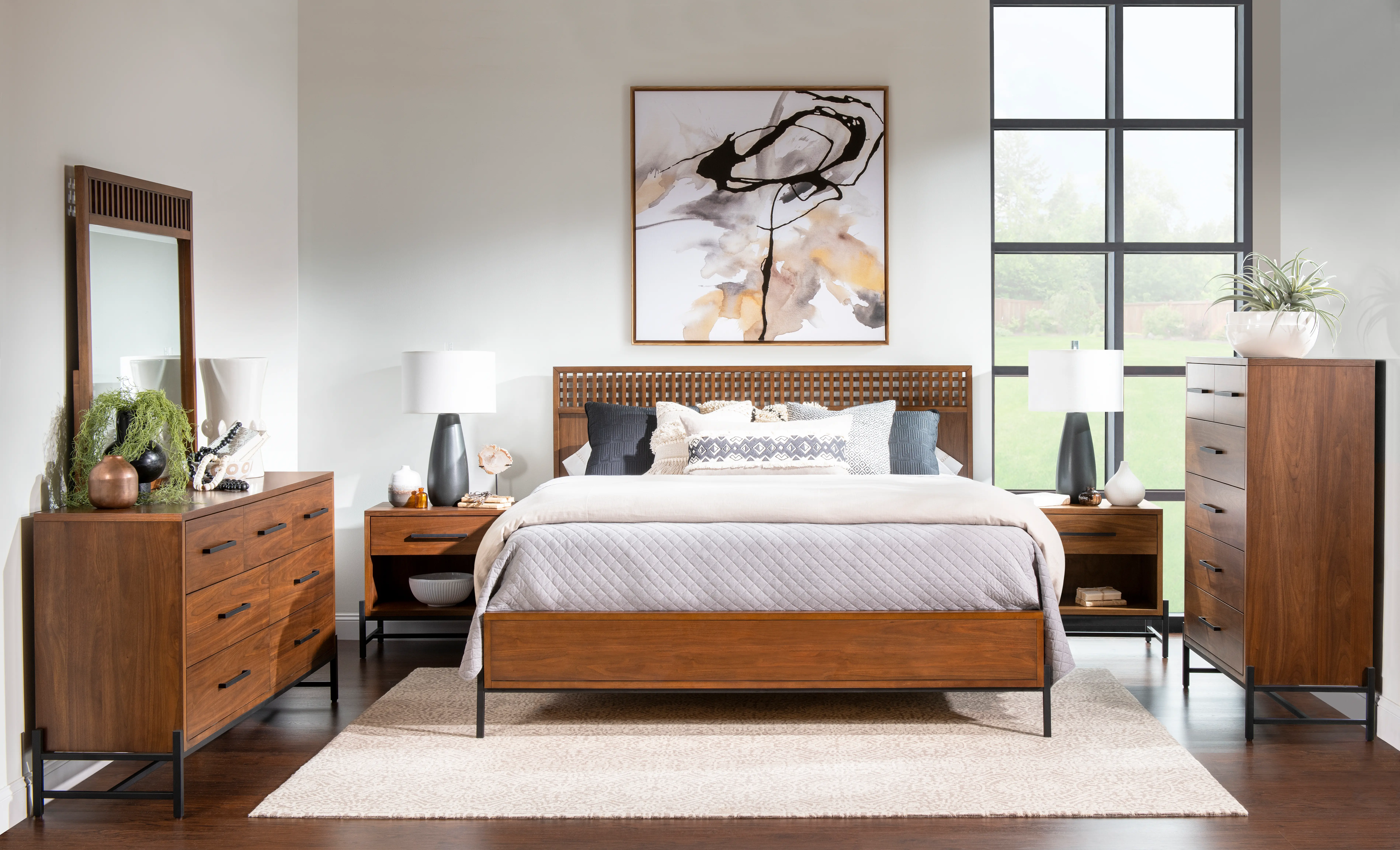 Midland Brown Queen Platform Bed-2