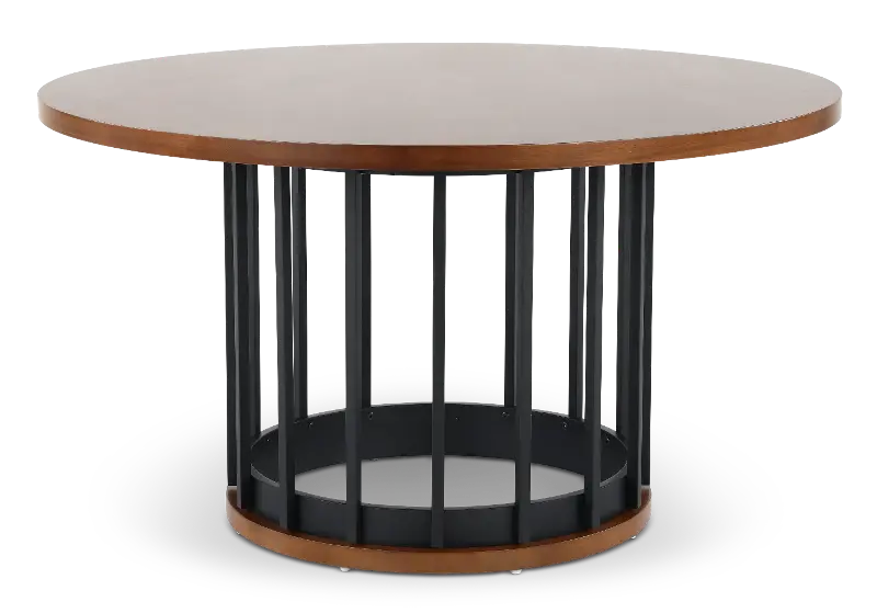 Midland Brown and Black Round Dining Table