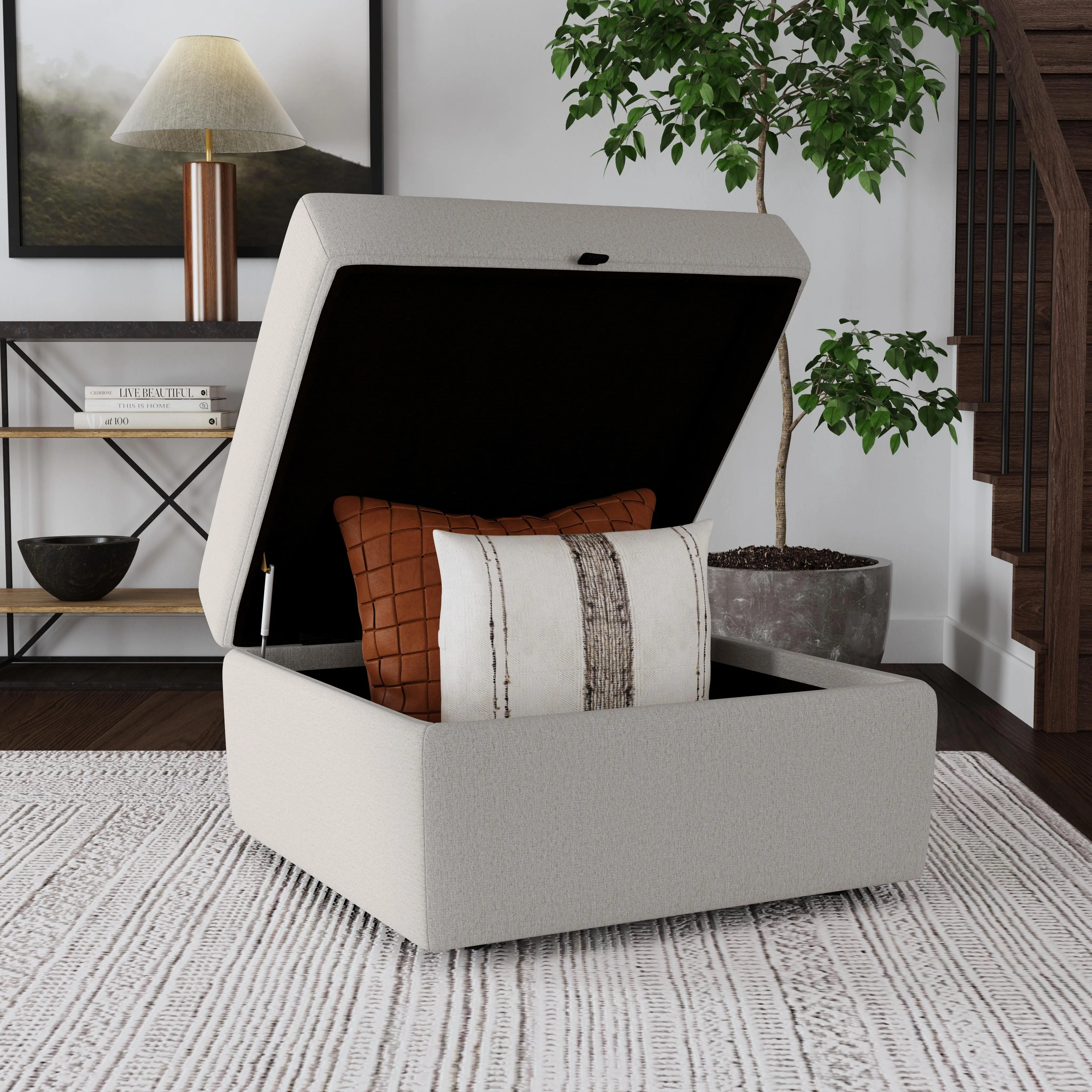 Flex Taupe Ottoman with Storage-3