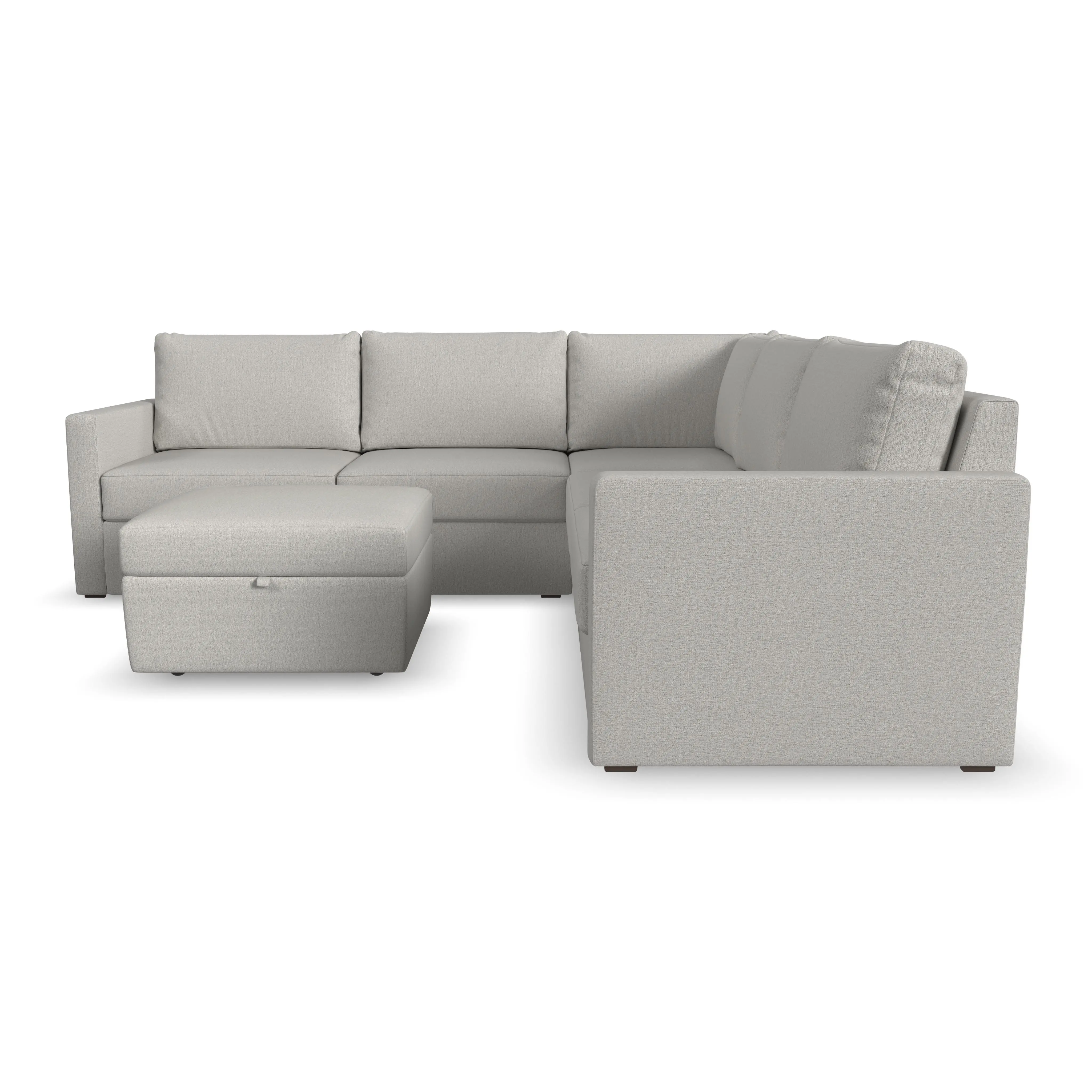 Flex Taupe 5-Seat Modular Sectional with Storage Ottoman-3