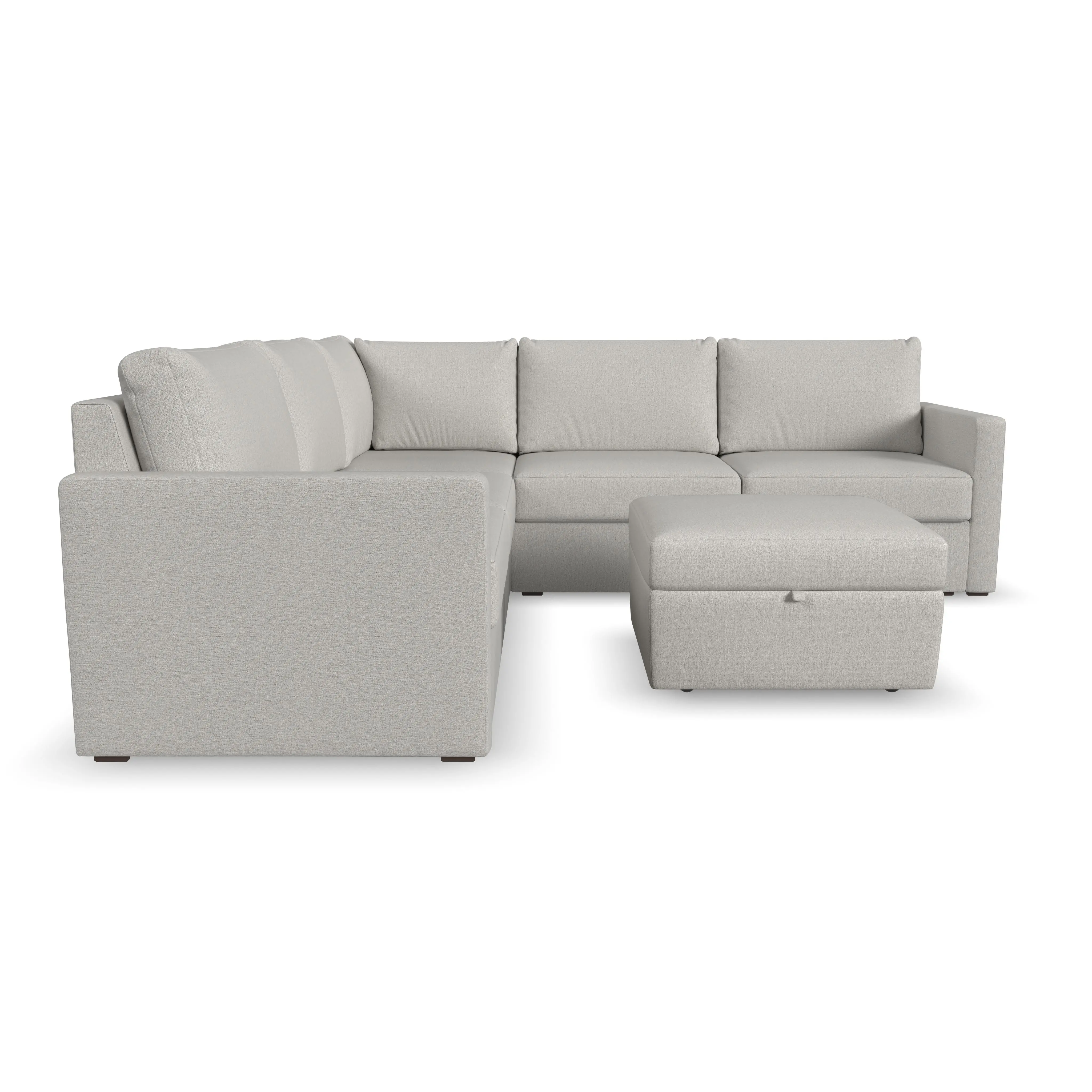 Flex Taupe 5-Seat Modular Sectional with Storage Ottoman-4