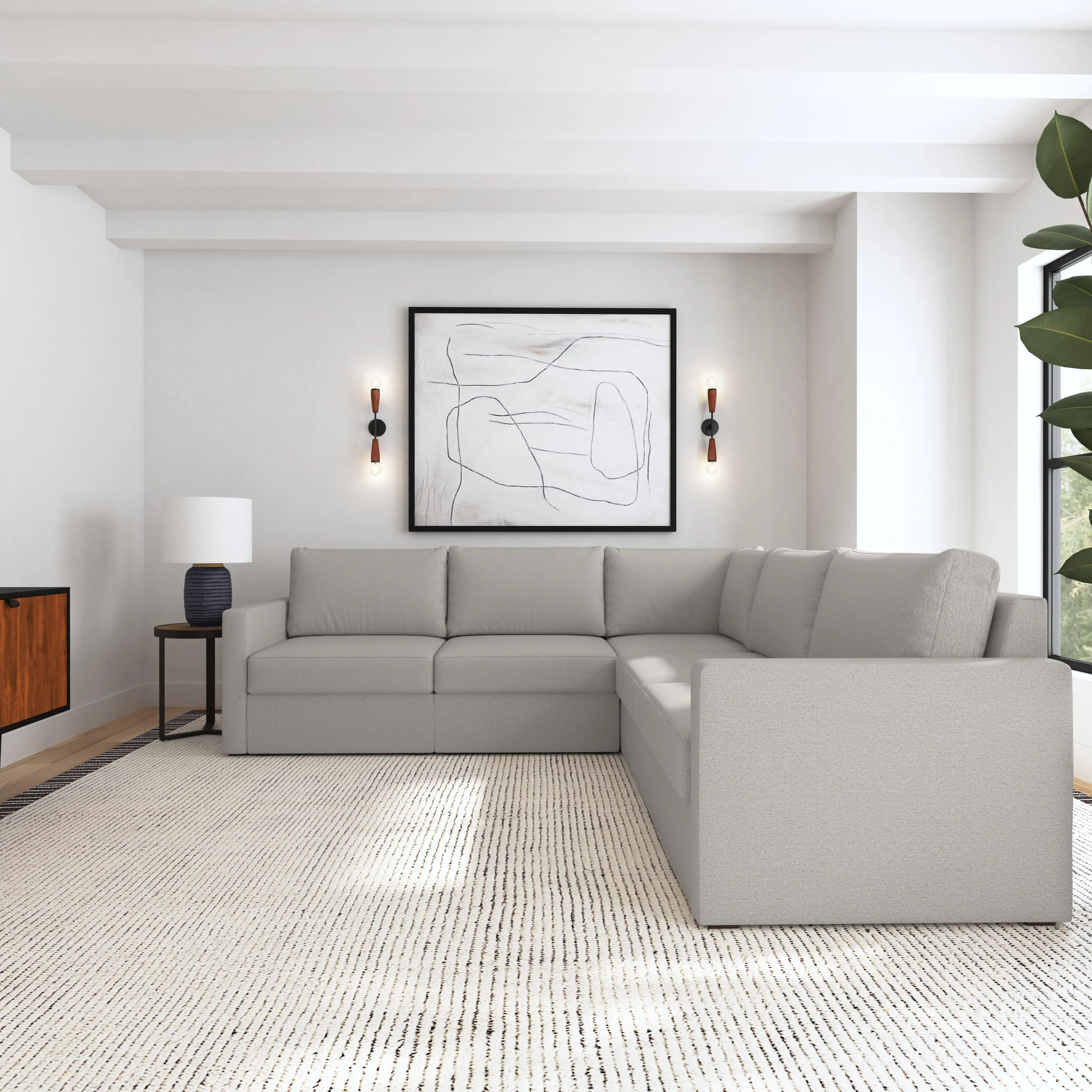 Flex Taupe 5-Seat Modular Sectional-7