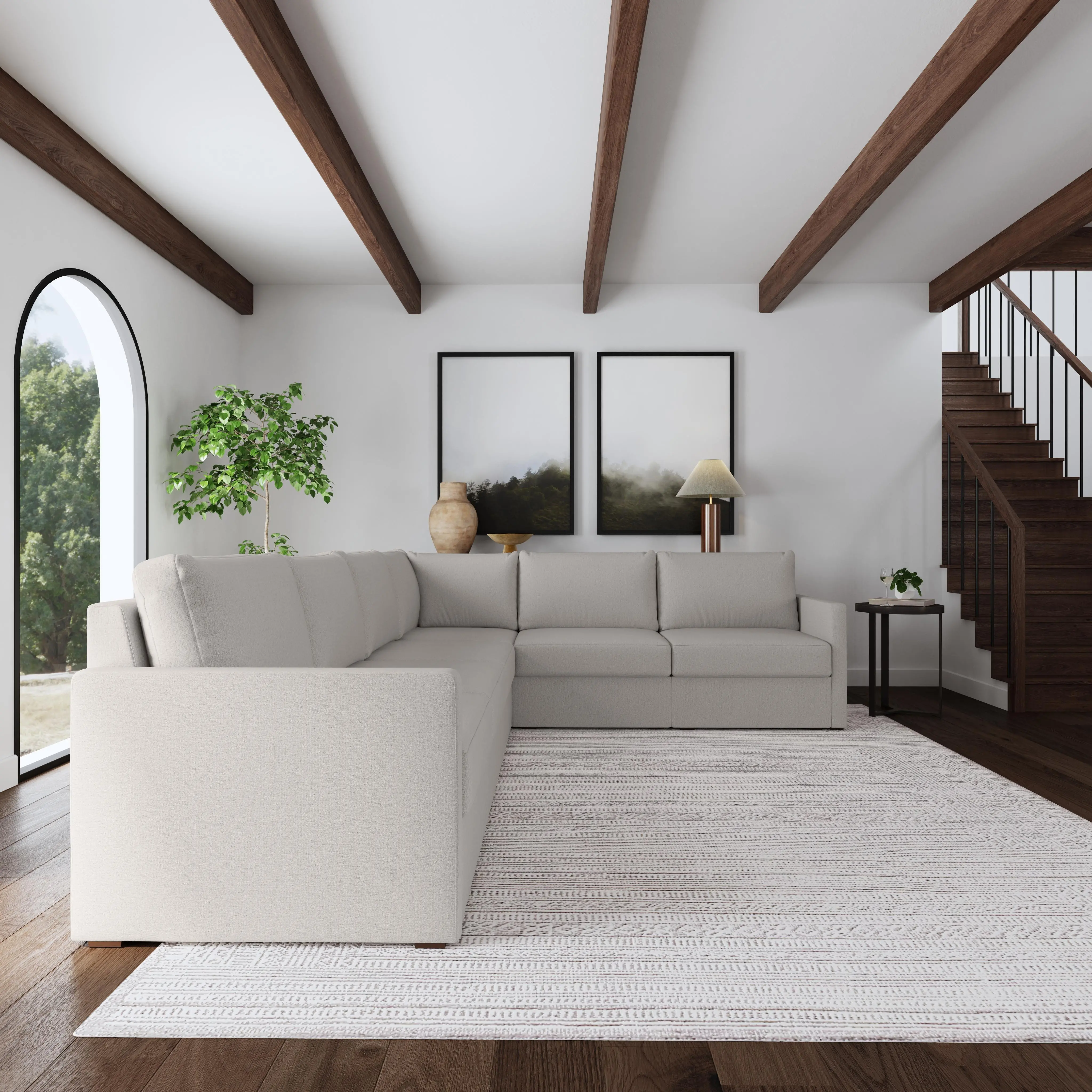 Flex Taupe 6-Seat Modular Sectional-3