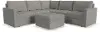 Flex Gray 5-Seat Modular Sectional with Storage Ottoman