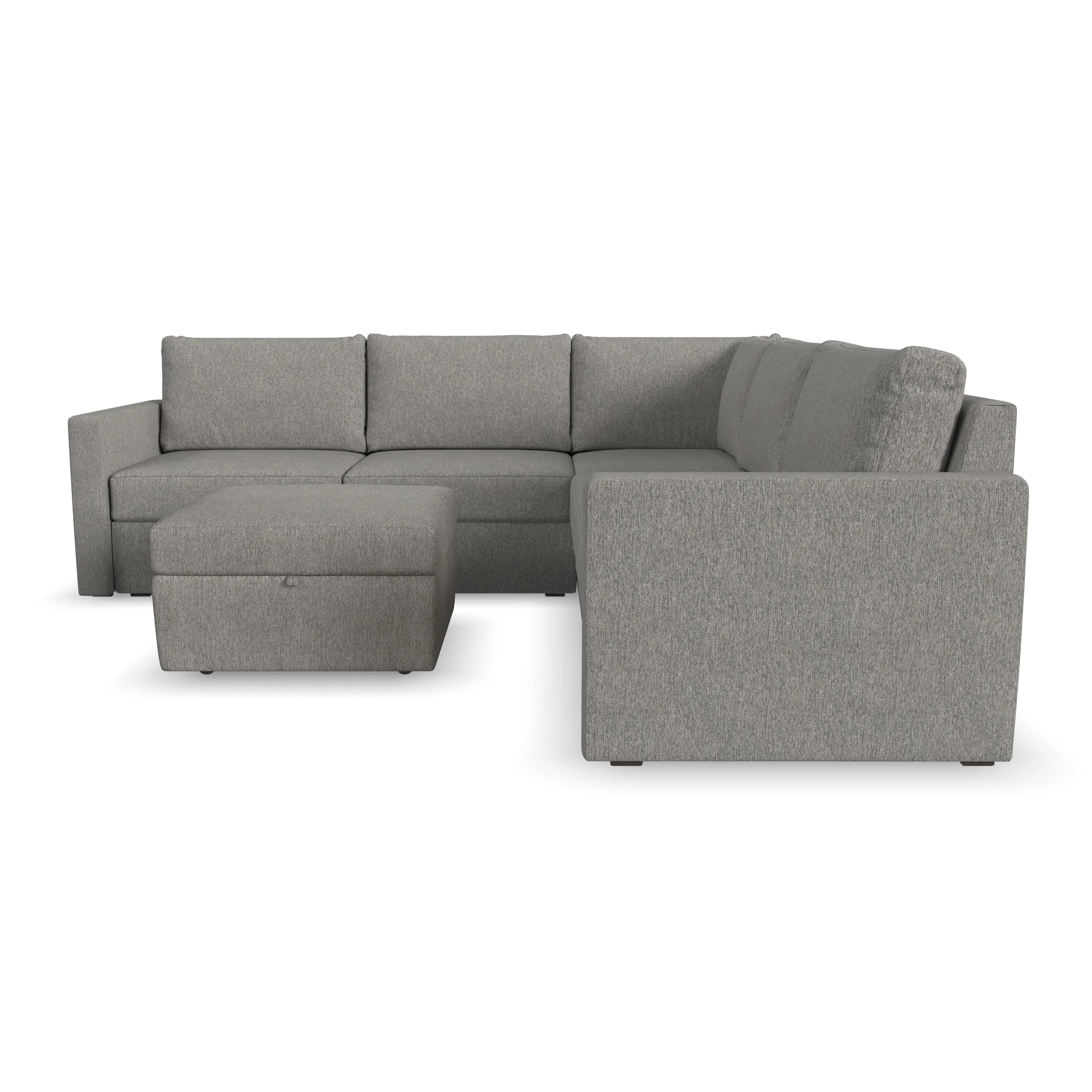 Flex Gray 5-Seat Modular Sectional with Storage Ottoman-5
