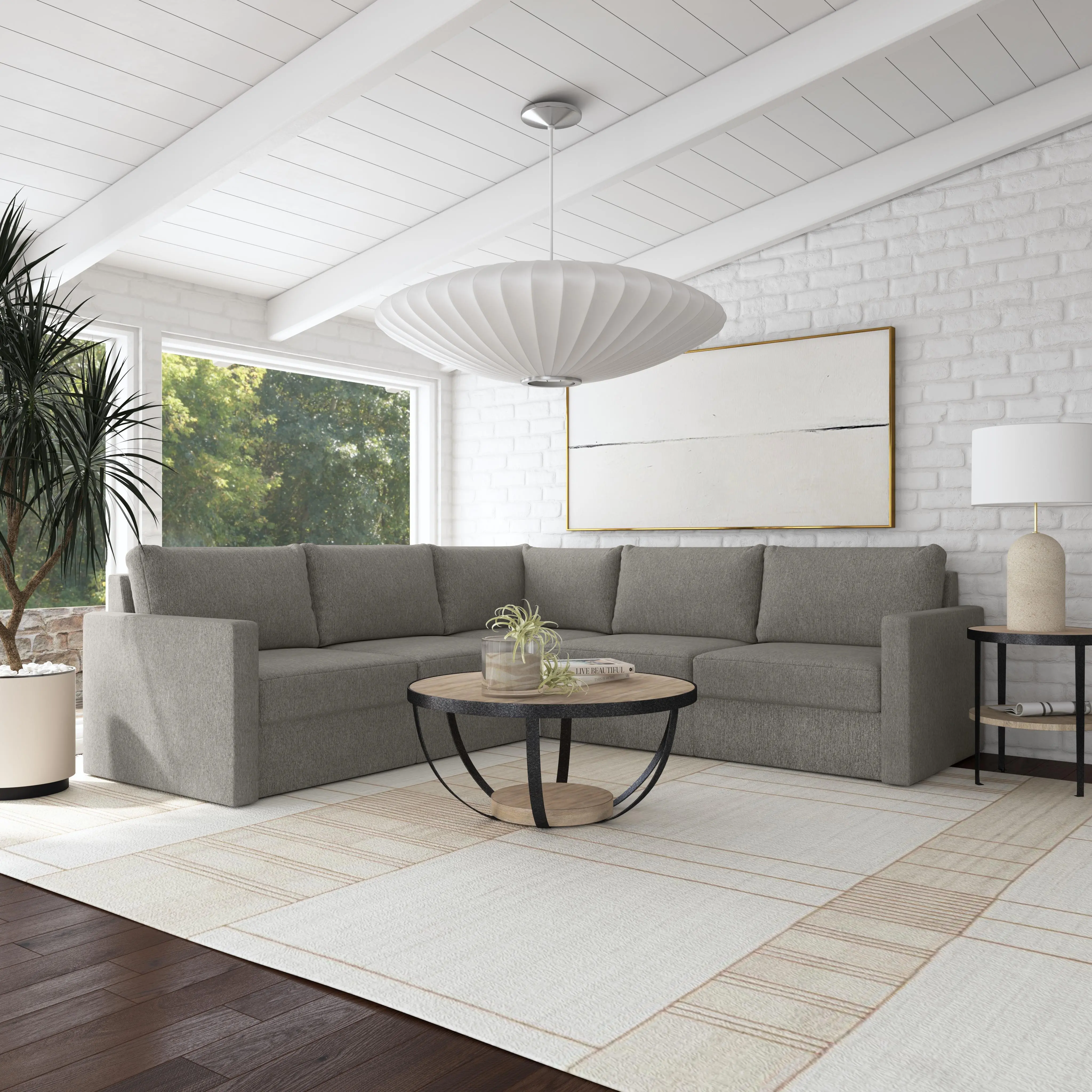 Flex Gray 5-Seat Modular Sectional-2