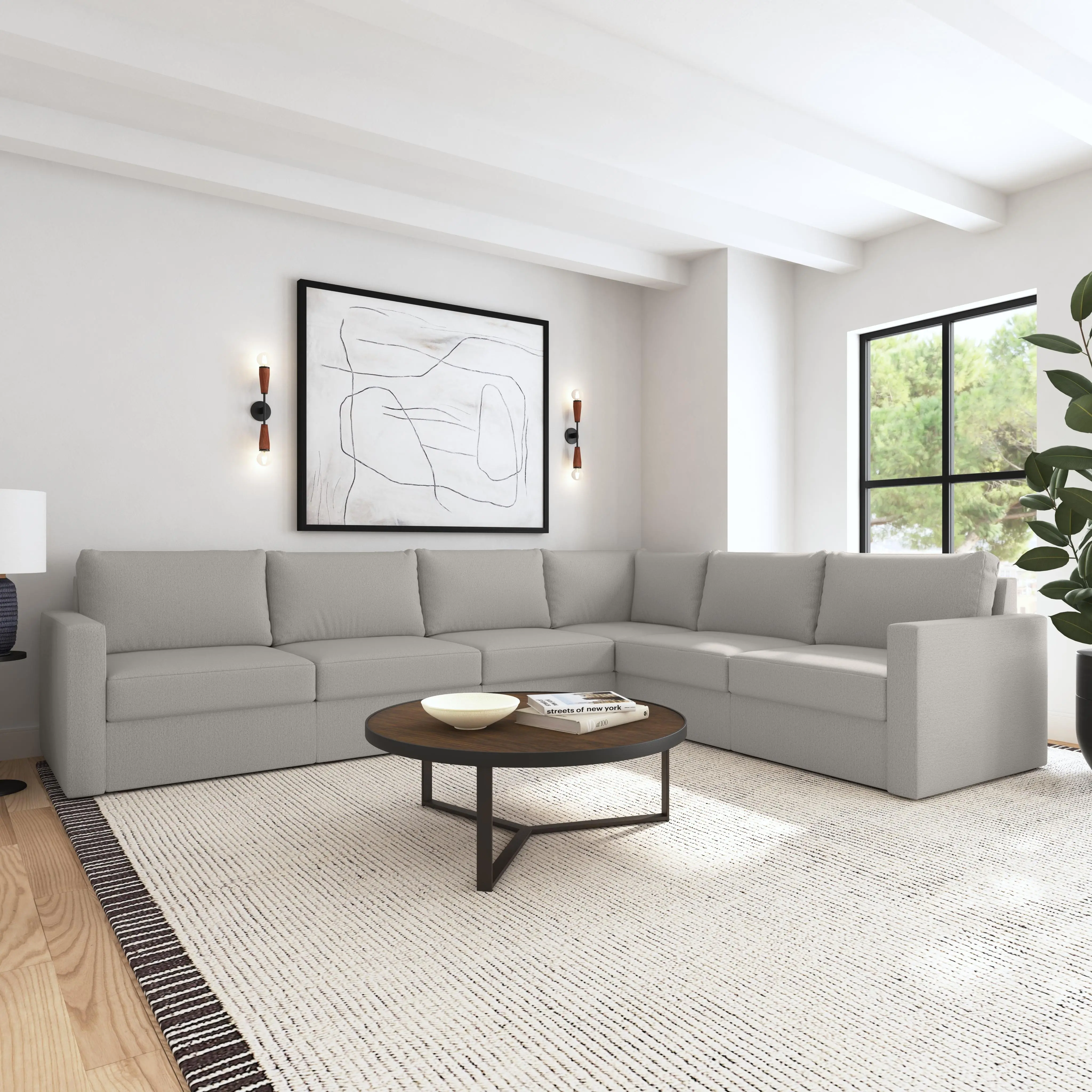 Flex Taupe 6-Seat Modular Sectional-2
