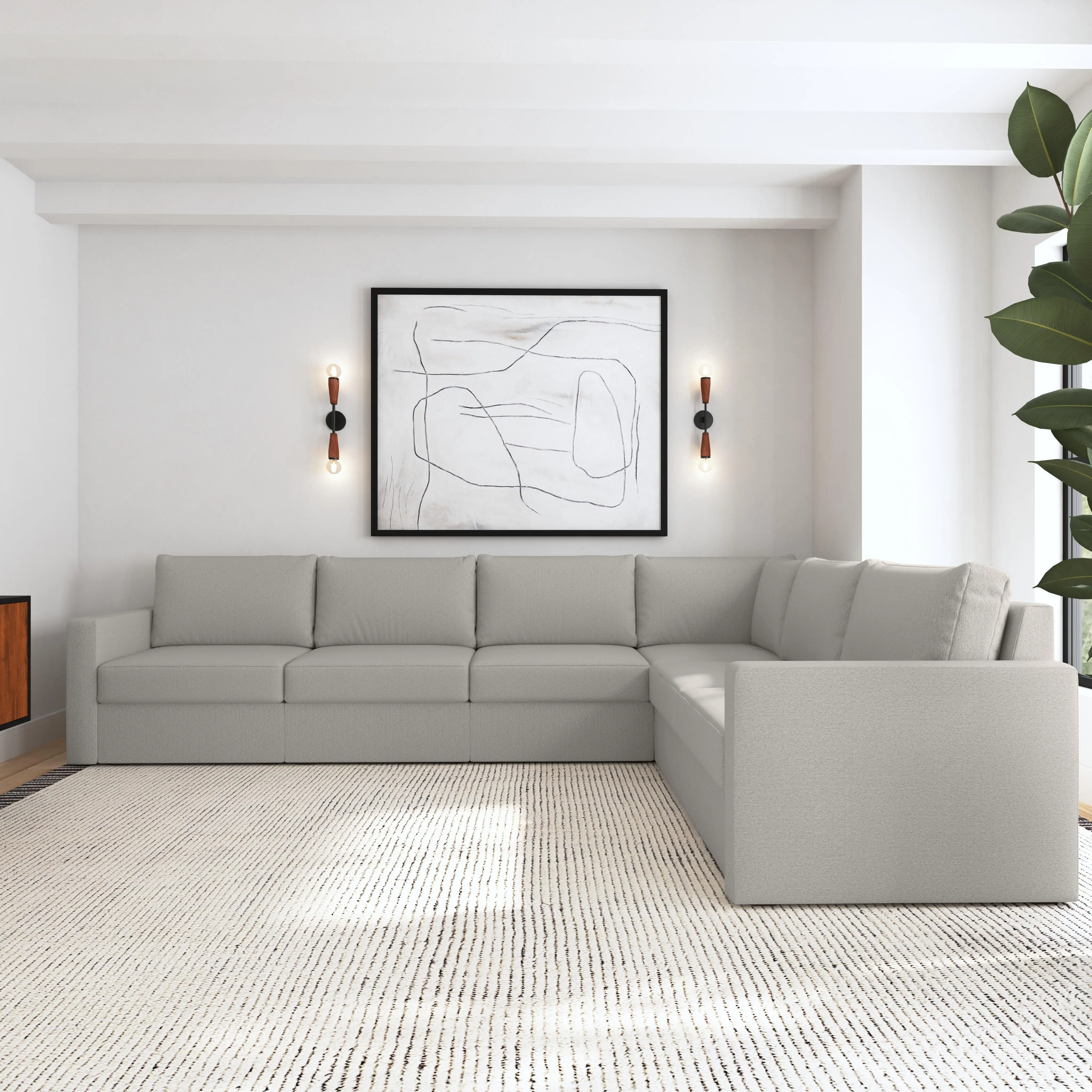 Flex Taupe 6-Seat Modular Sectional-3