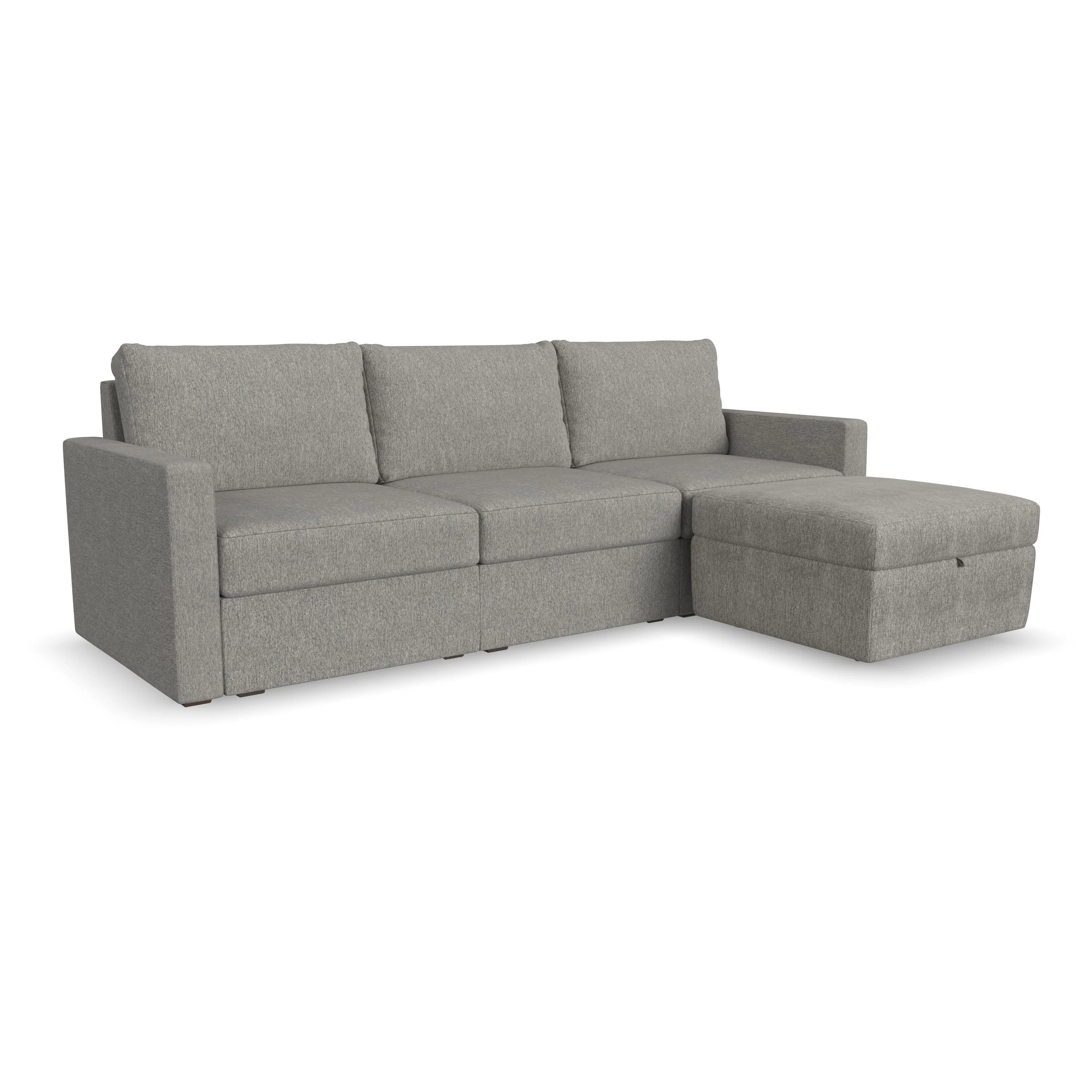 Flex Gray Modular Sofa and Storage Ottoman-1
