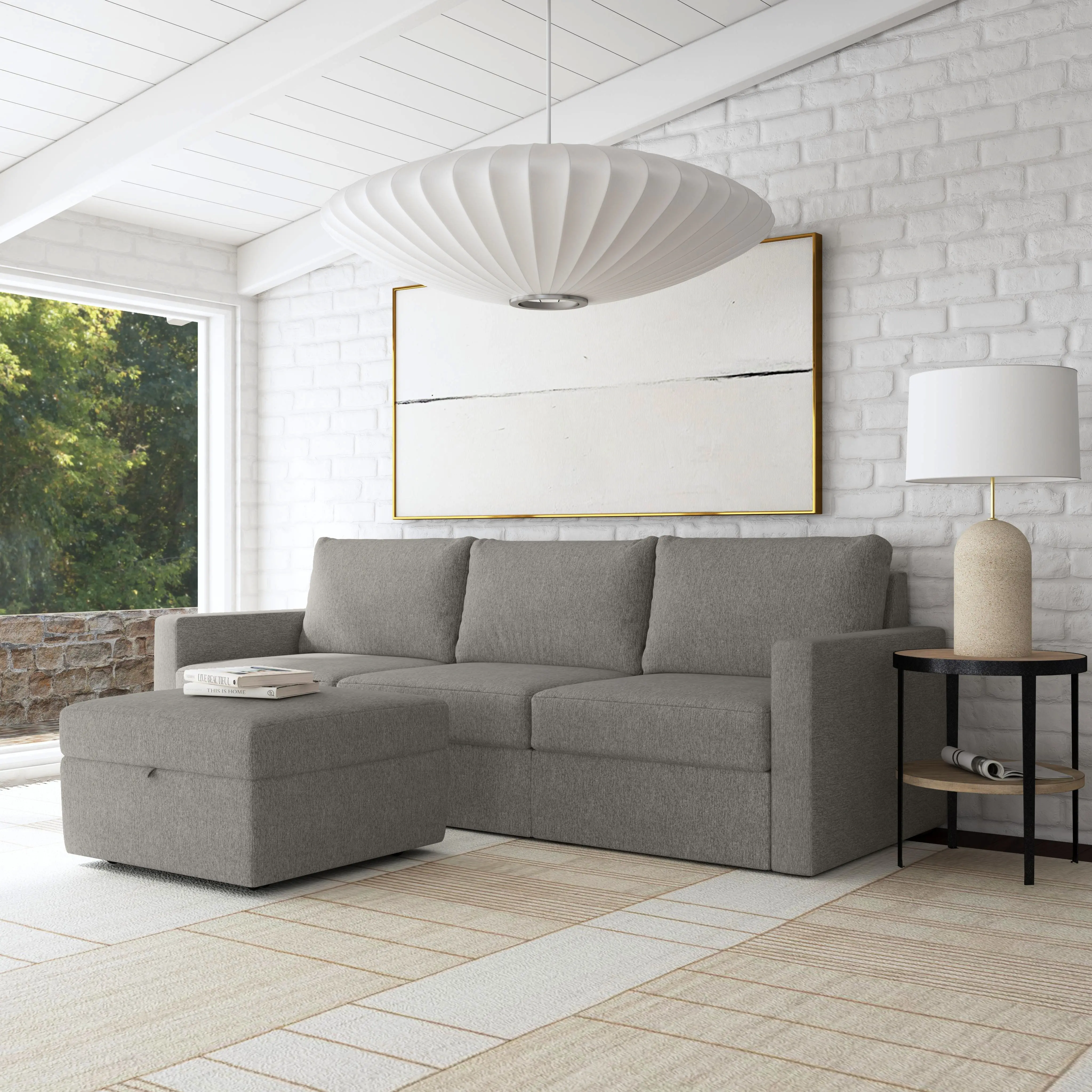 Flex Gray Modular Sofa and Storage Ottoman-6