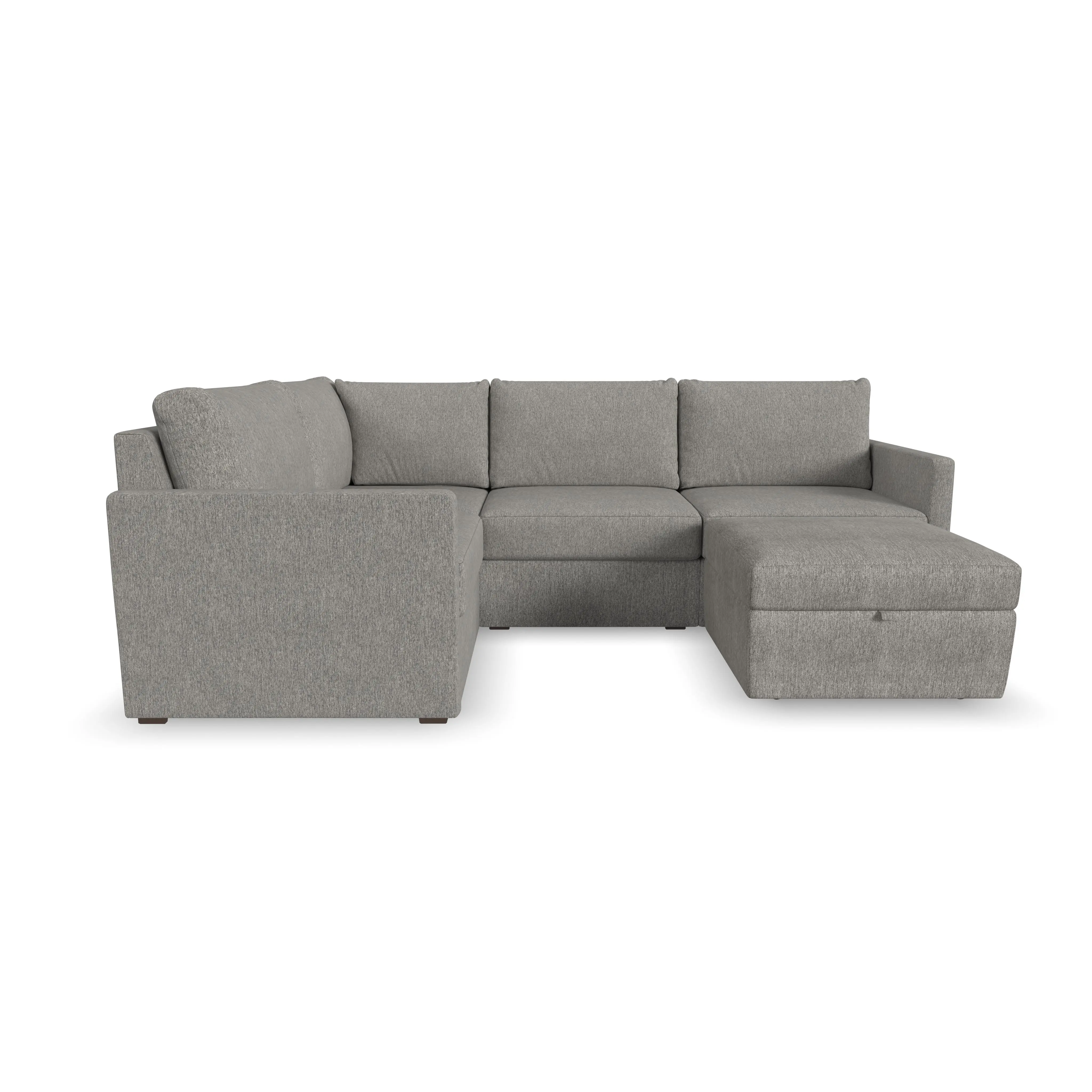 Flex Gray 4-Seat Modular Sectional and Storage Ottoman-4