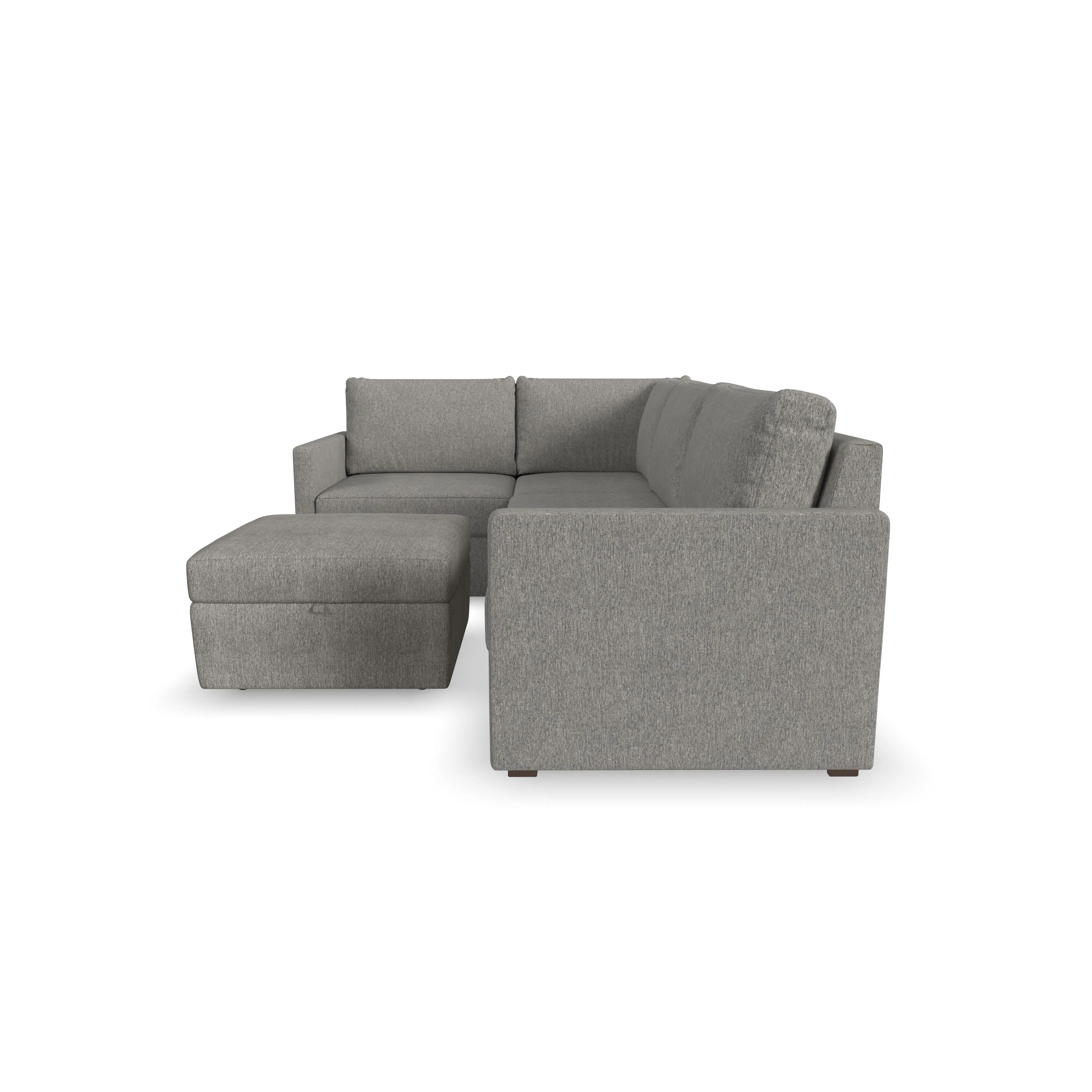 Flex Gray 4-Seat Modular Sectional and Storage Ottoman-5