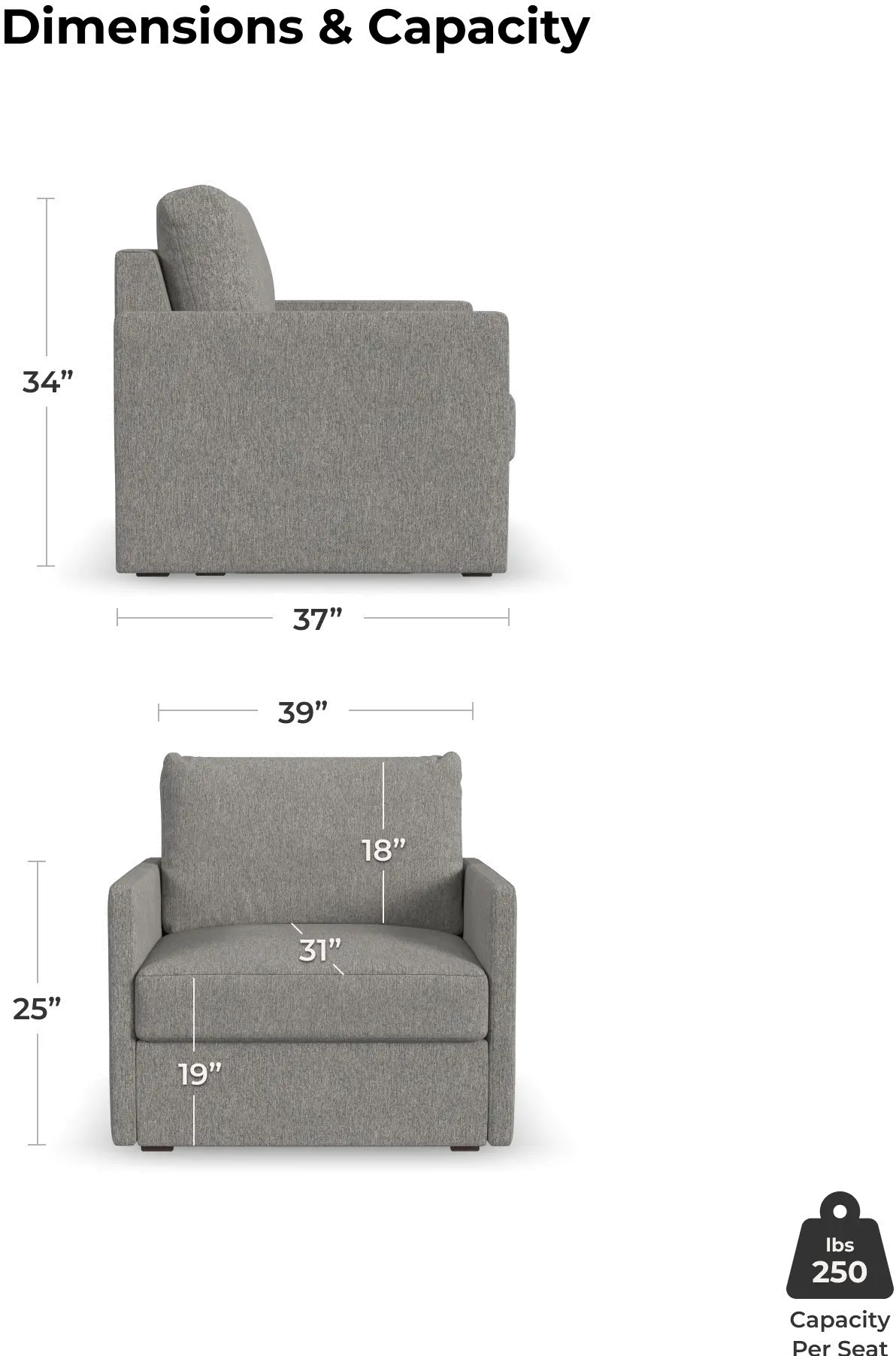 Flex Gray Armchair with Narrow Arm-6