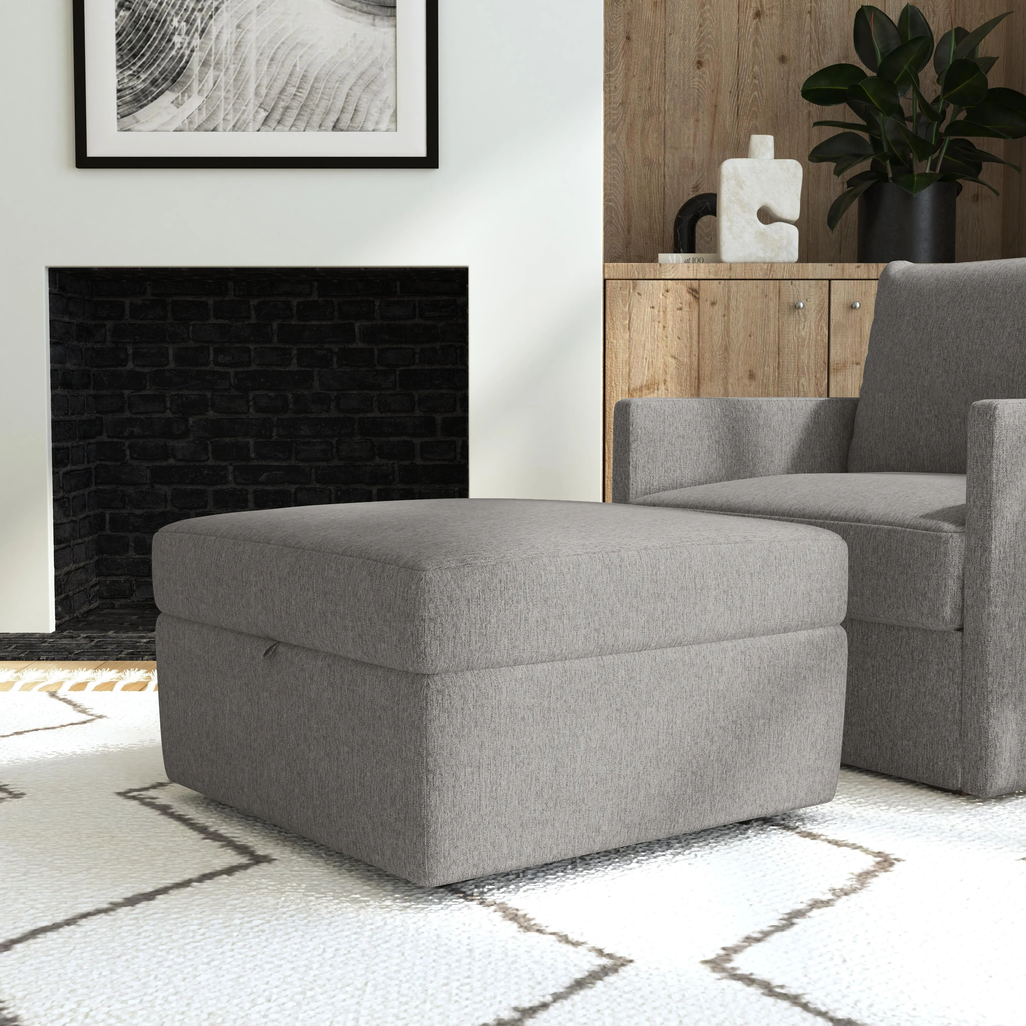 Flex Gray Ottoman with Storage-2