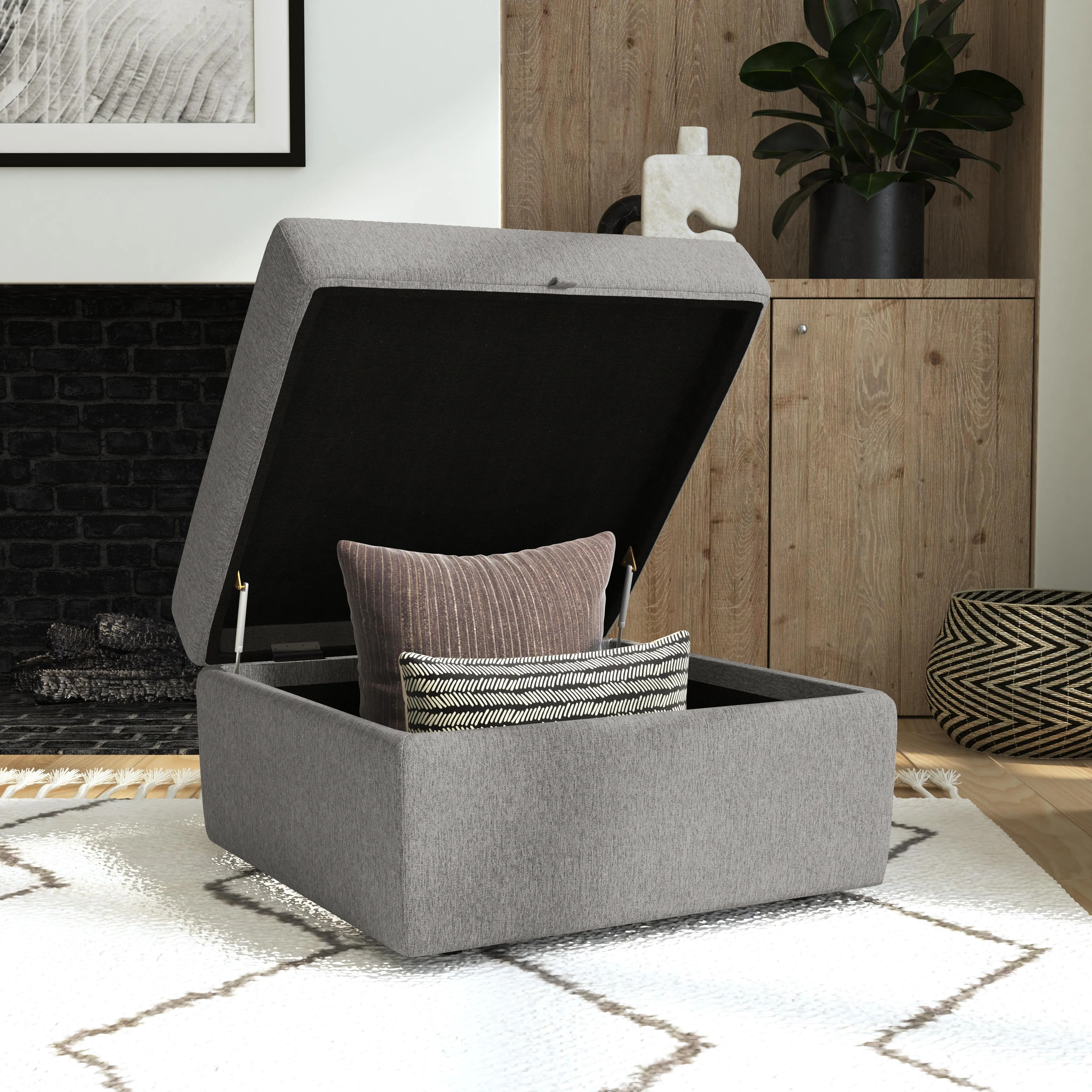 Flex Gray Ottoman with Storage-3