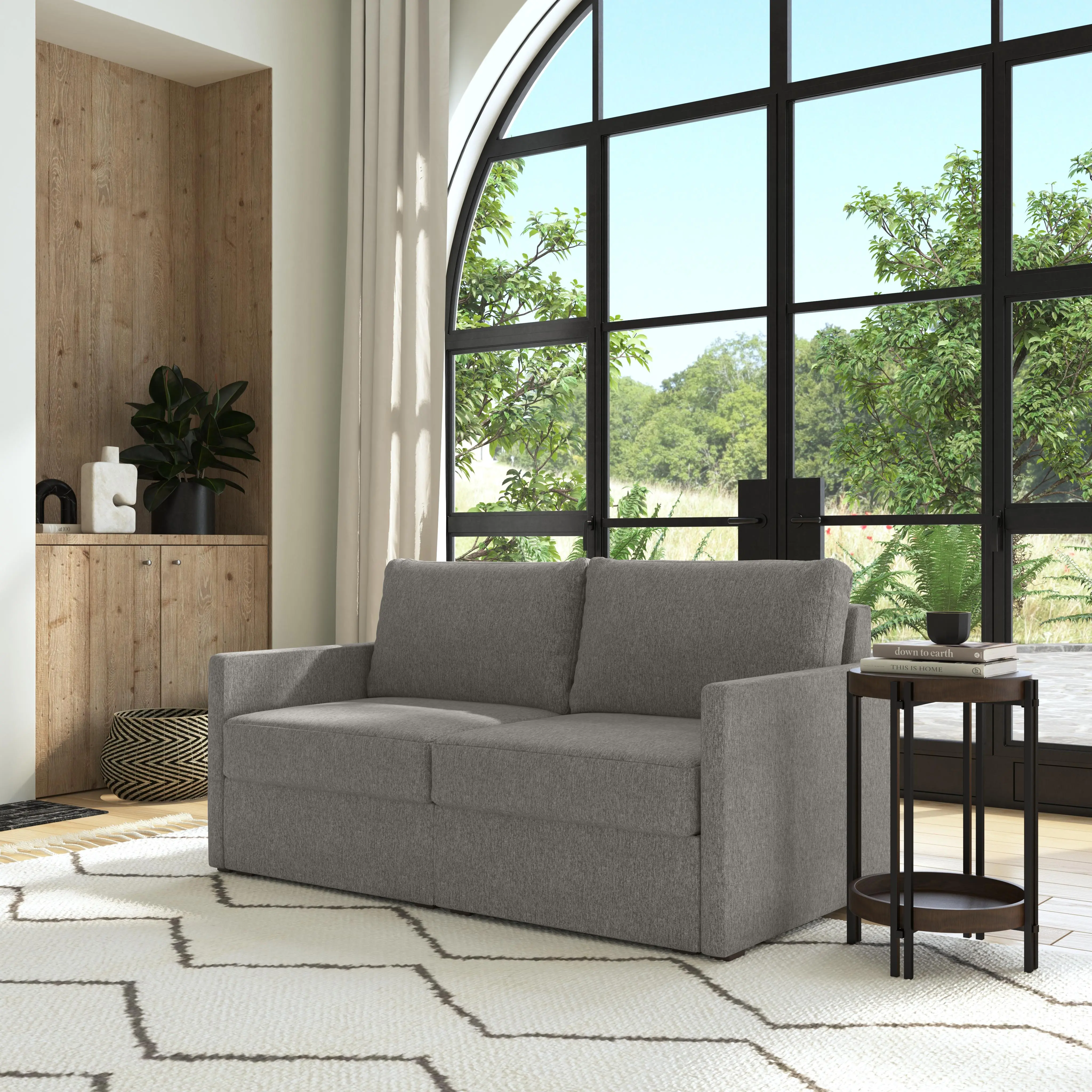 Flex Gray Loveseat with Narrow Arm-3