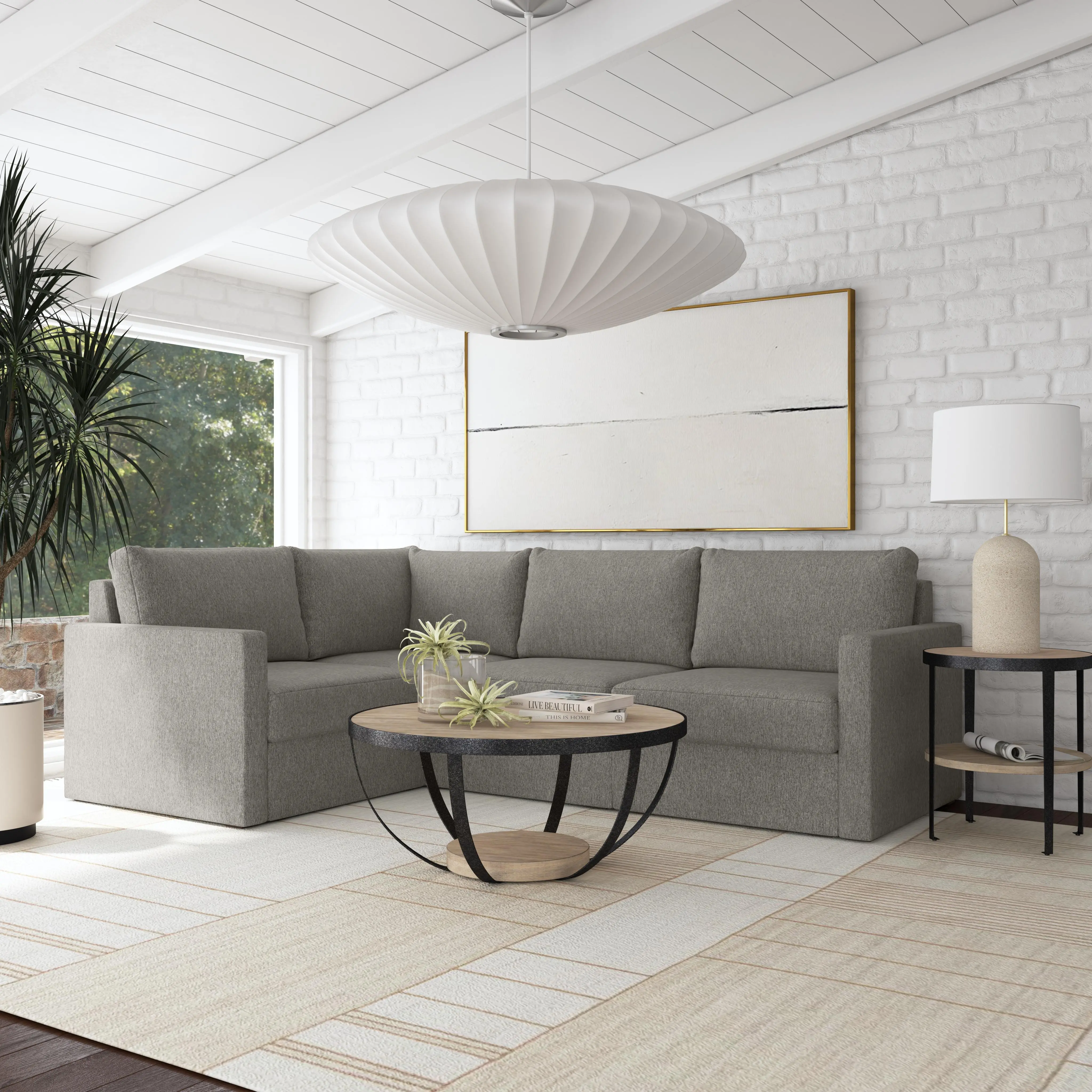 Flex Gray 4-Seat Modular Sectional-2