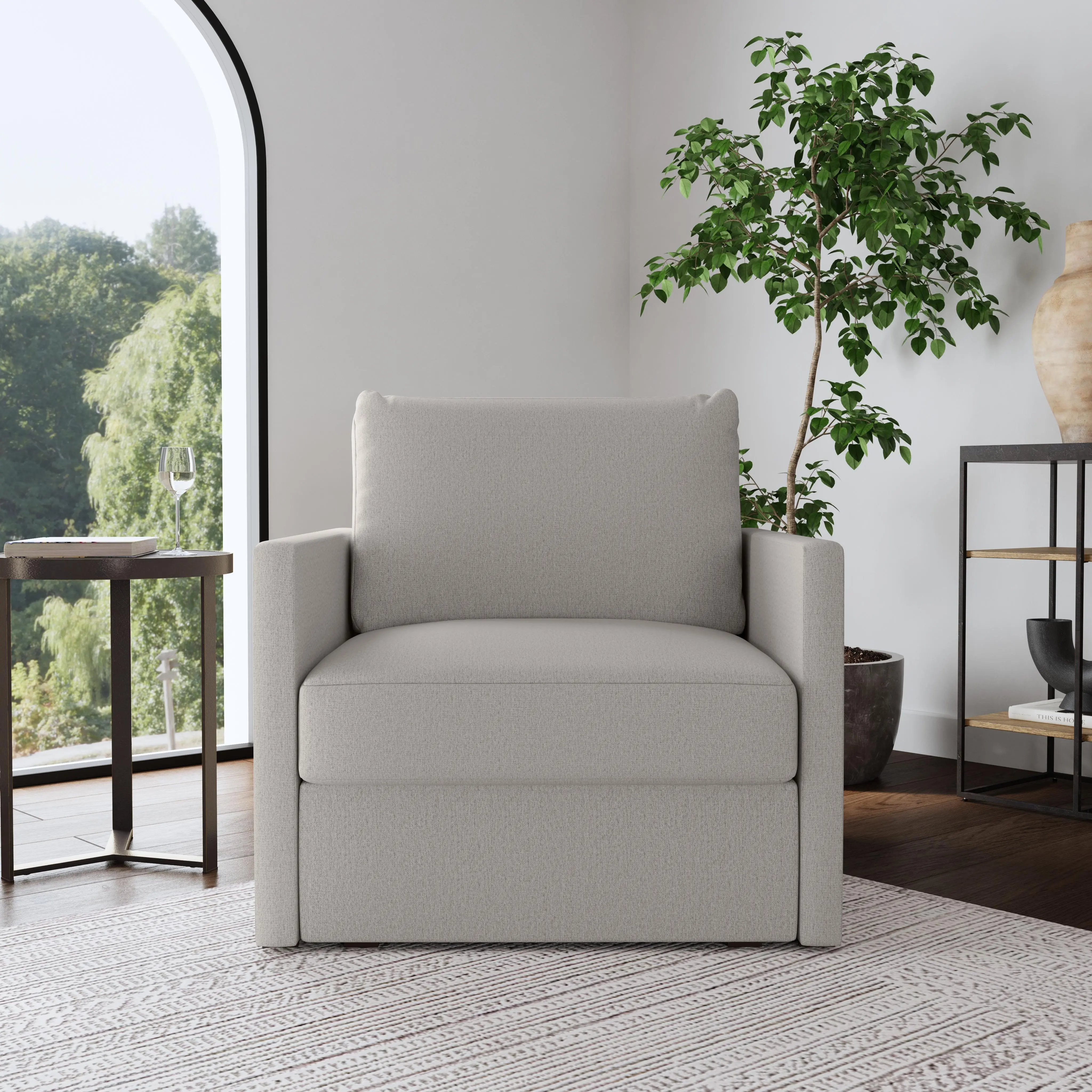 Flex Taupe Armchair with Narrow Arm-2