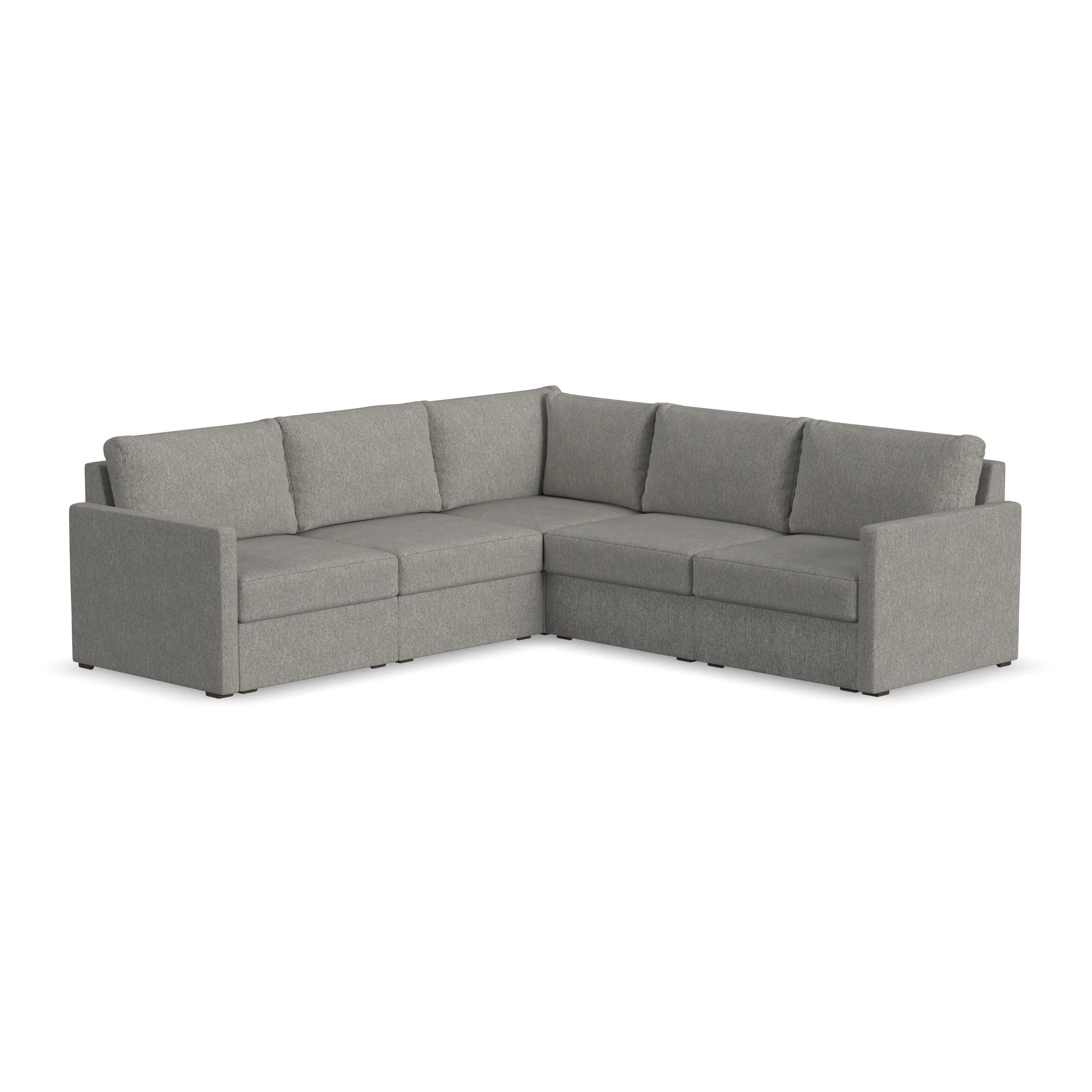 Flex Gray 5-Seat Modular Sectional with Narrow Arm-1