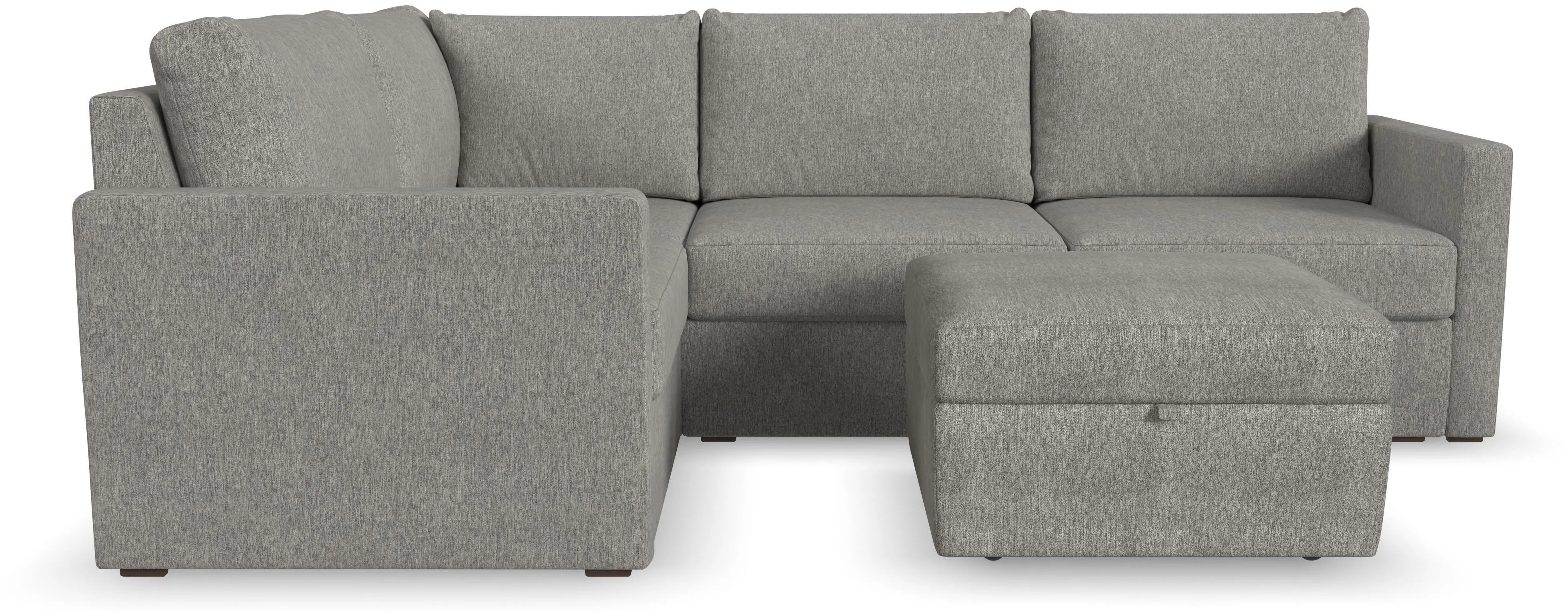 Flex Gray 4-Seat Modular Sectional with Storage Ottoman-1