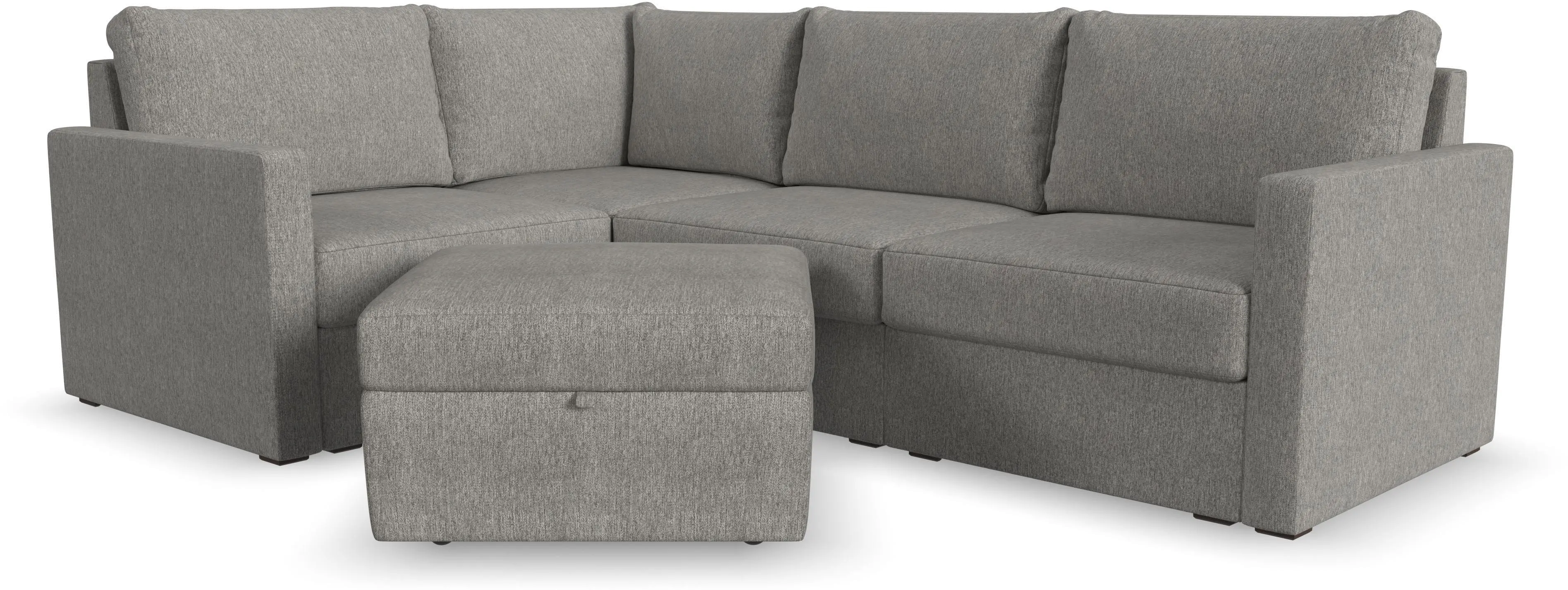 Flex Gray 4-Seat Modular Sectional with Storage Ottoman-4