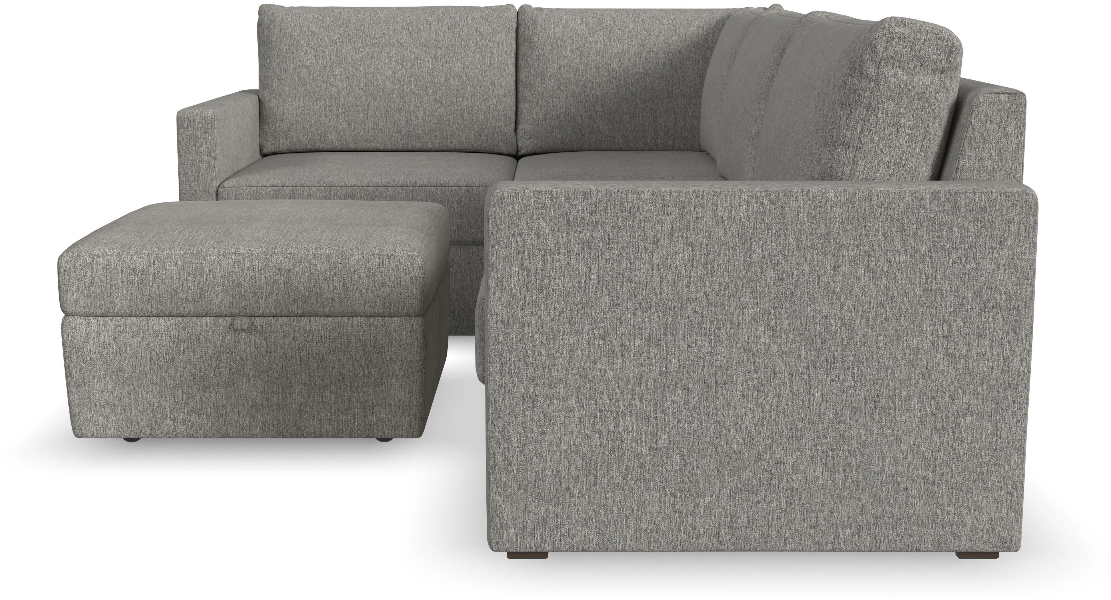 Flex Gray 4-Seat Modular Sectional with Storage Ottoman-5