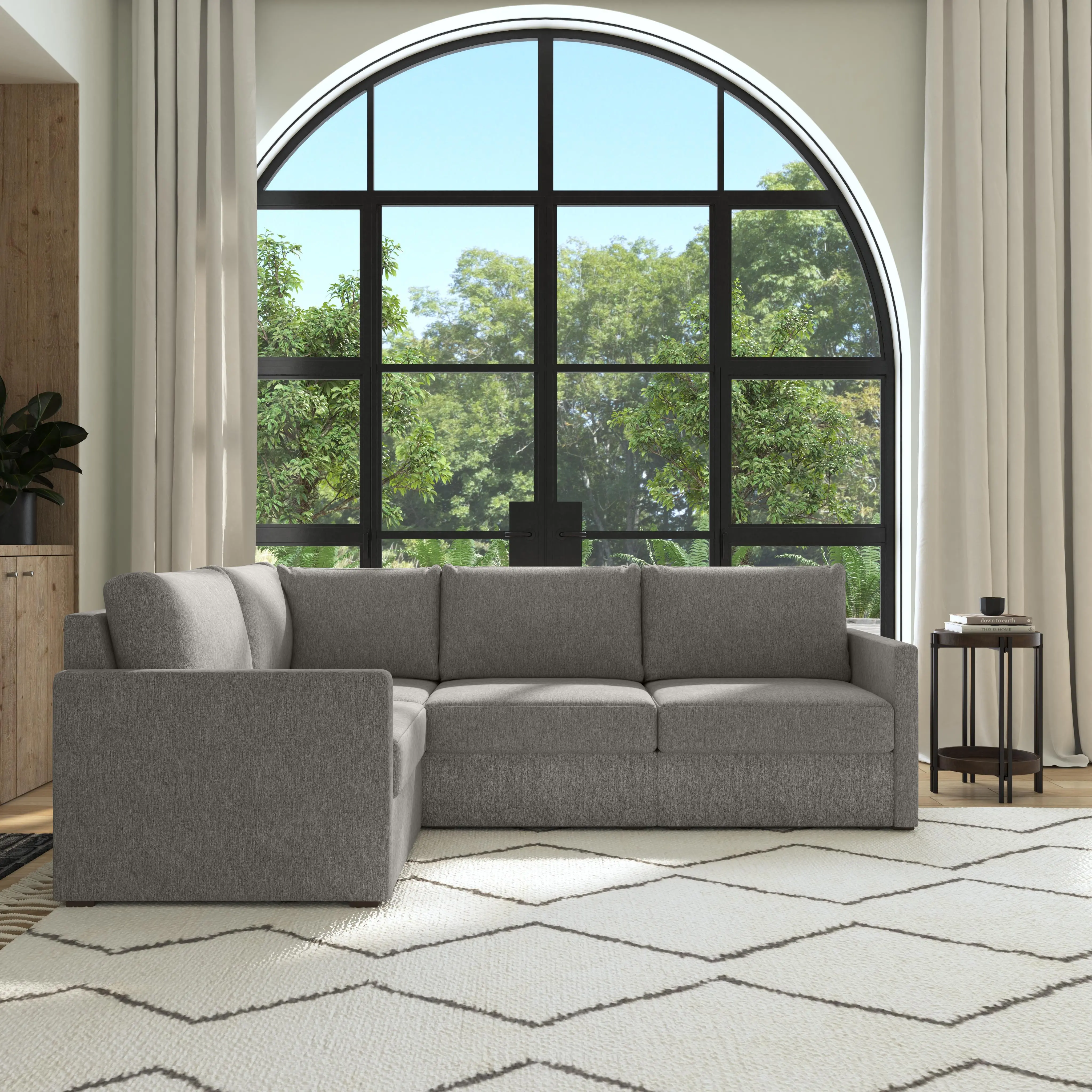 Flex Gray 4-Seat Modular Sectional with Narrow Arm-3