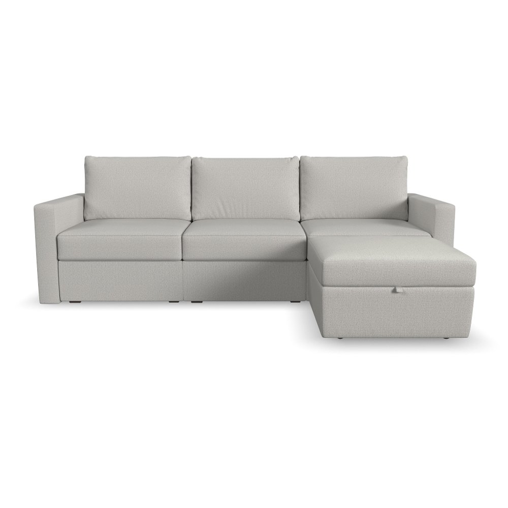 Flex Taupe Modular Sofa and Storage Ottoman