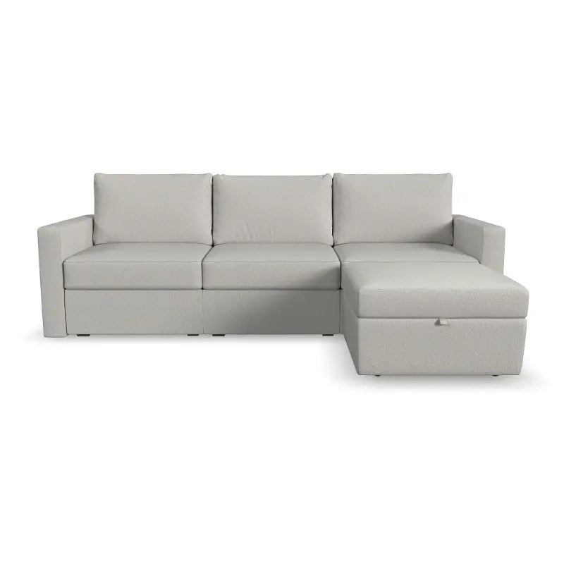 Flex Taupe Modular Sofa and Storage Ottoman