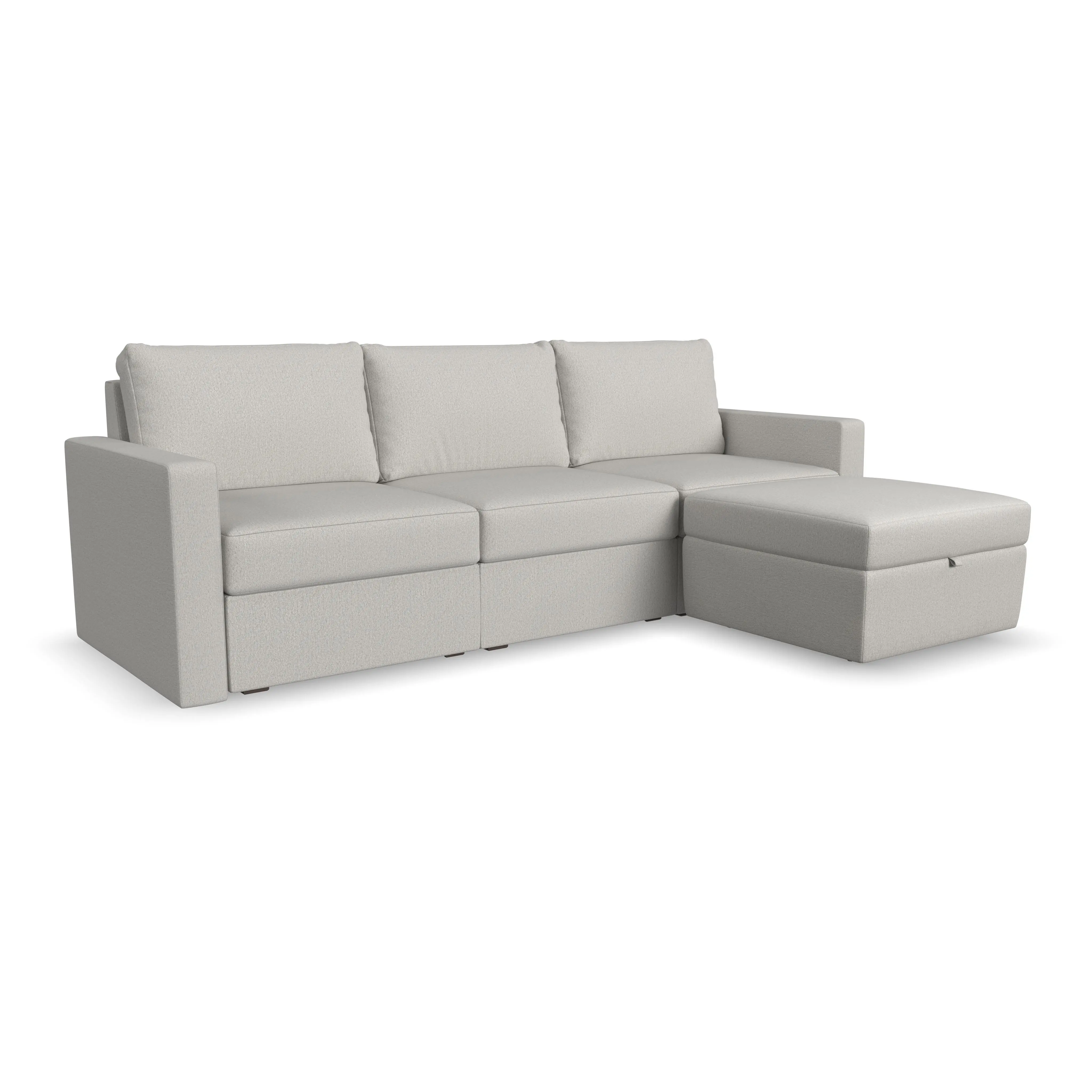Flex Taupe Modular Sofa and Storage Ottoman-3