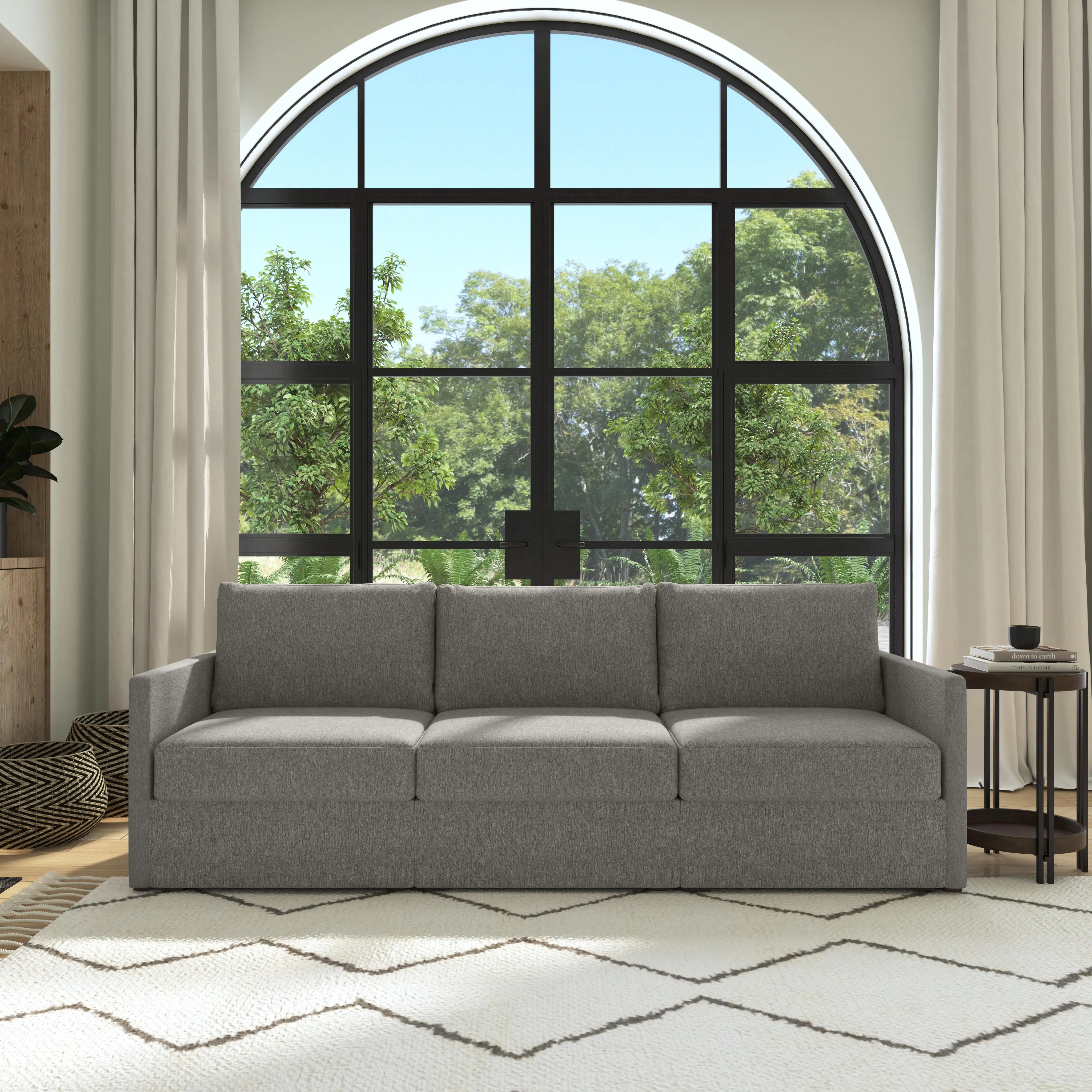 Flex Gray Modular Sofa with Narrow Arm-2