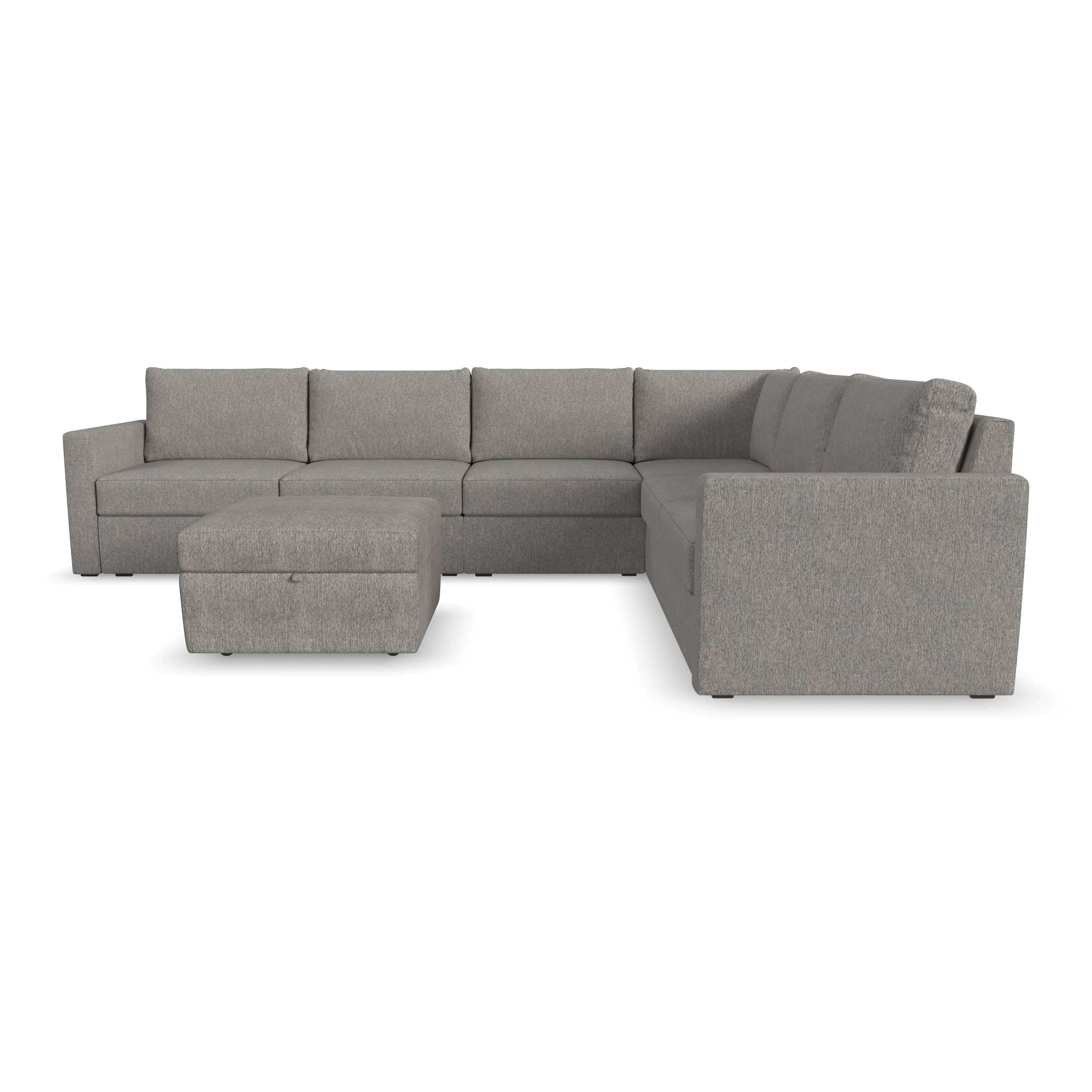 Flex Gray 6-Seat Modular Sectional with Storage Ottoman-3